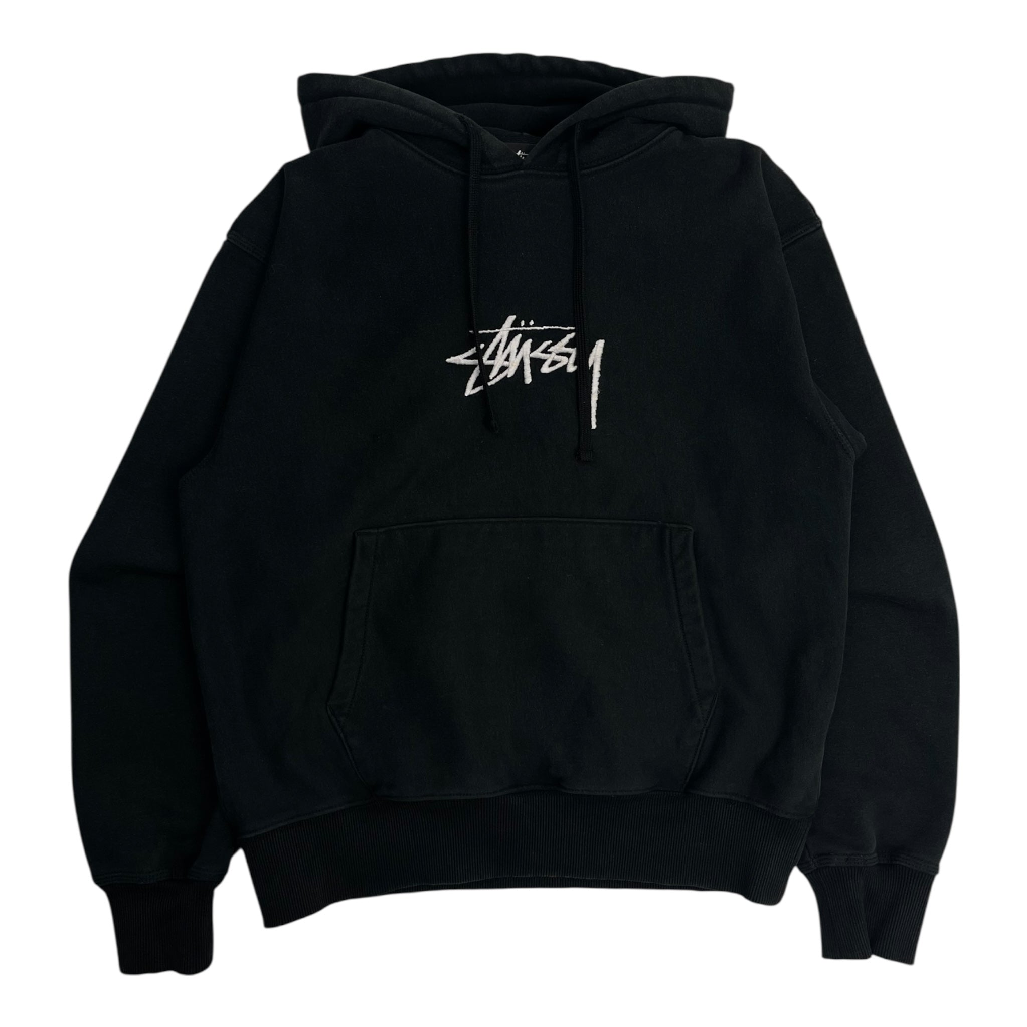 Stussy Stock Logo Appliqué Hoodie Black