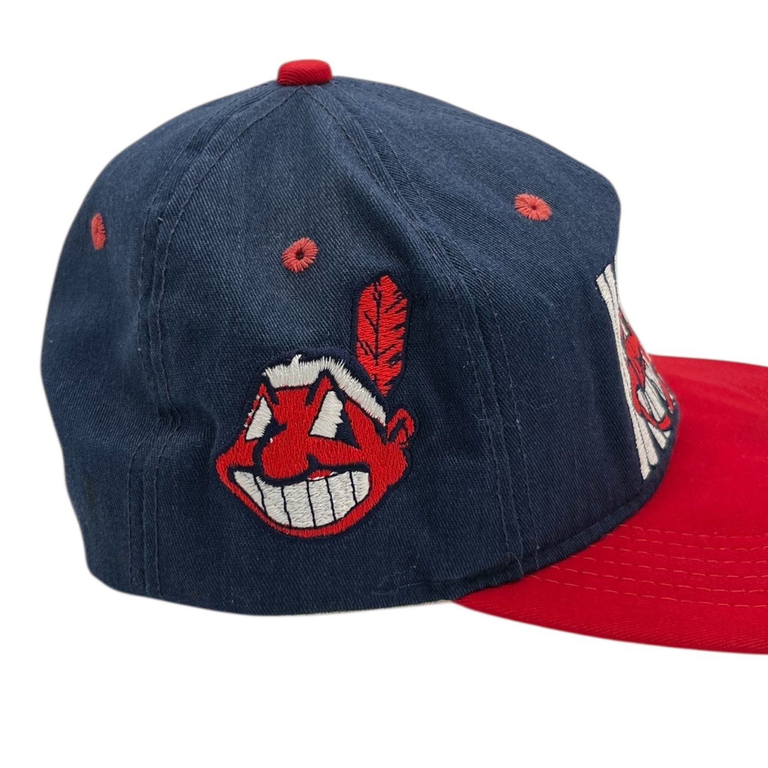 Vintage Cleveland Indians Snapback Hat Navy/Red