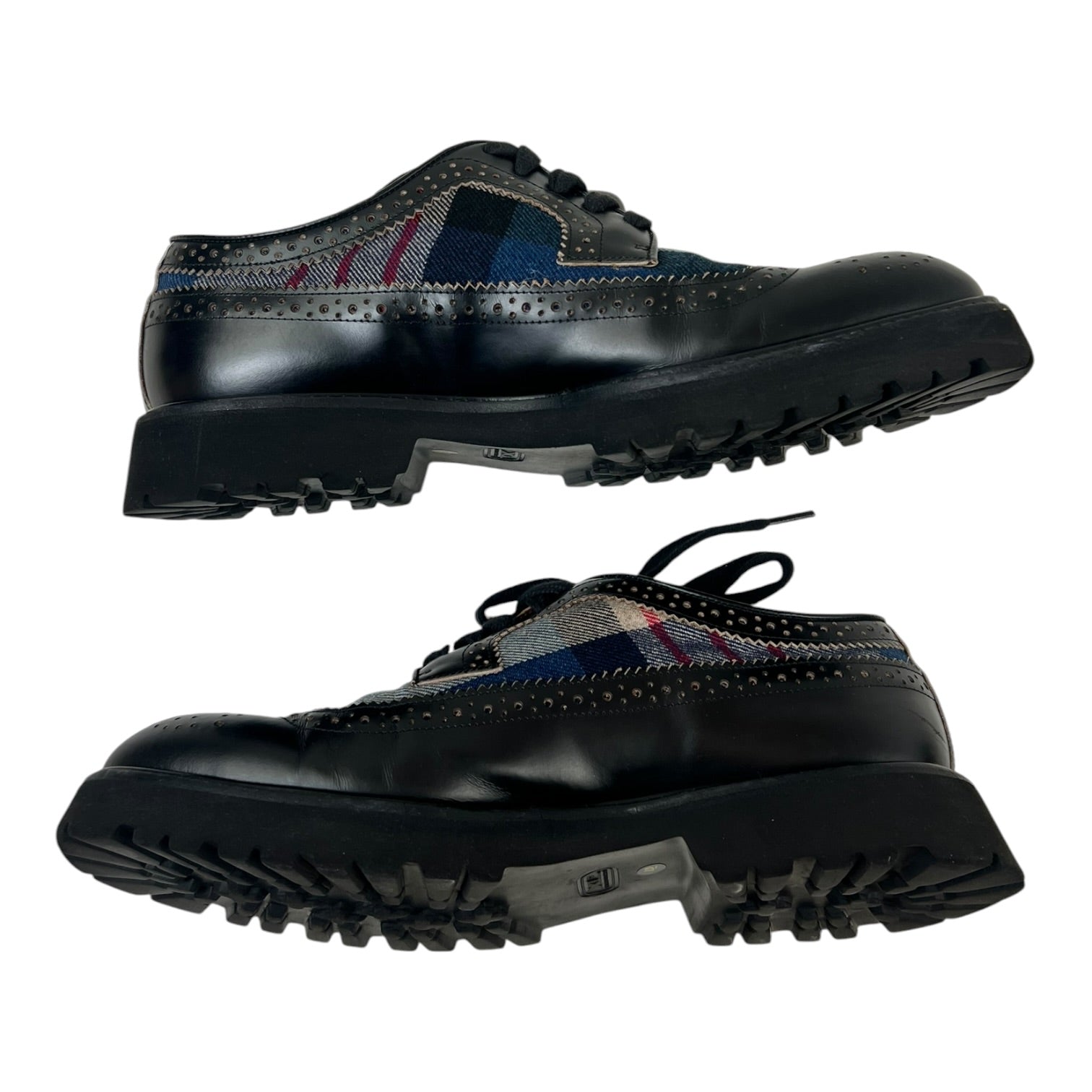 Marni Wingtip Oxford Loafer Black Plaid