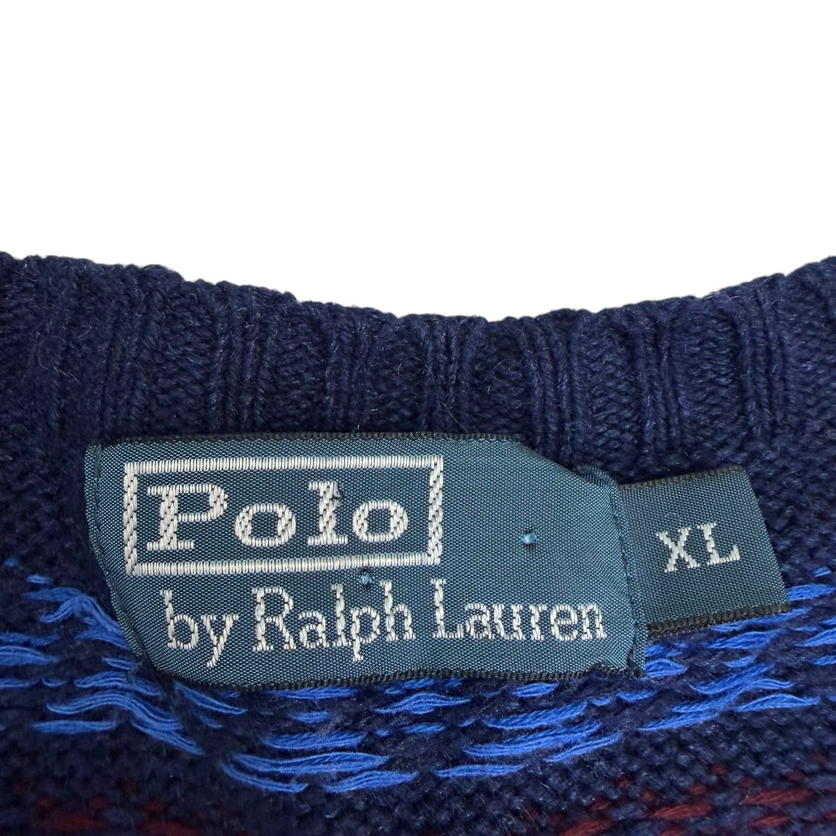 Vintage Polo Ralph Lauren Fair Isle Silk/Linen/Cotton Blend Sweater Vest Blue