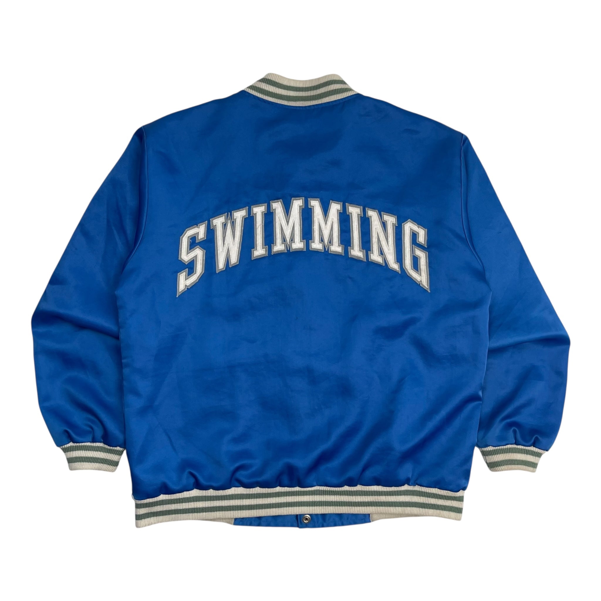 Vintage SSC Swimming Satin Varsity Jacket Blue