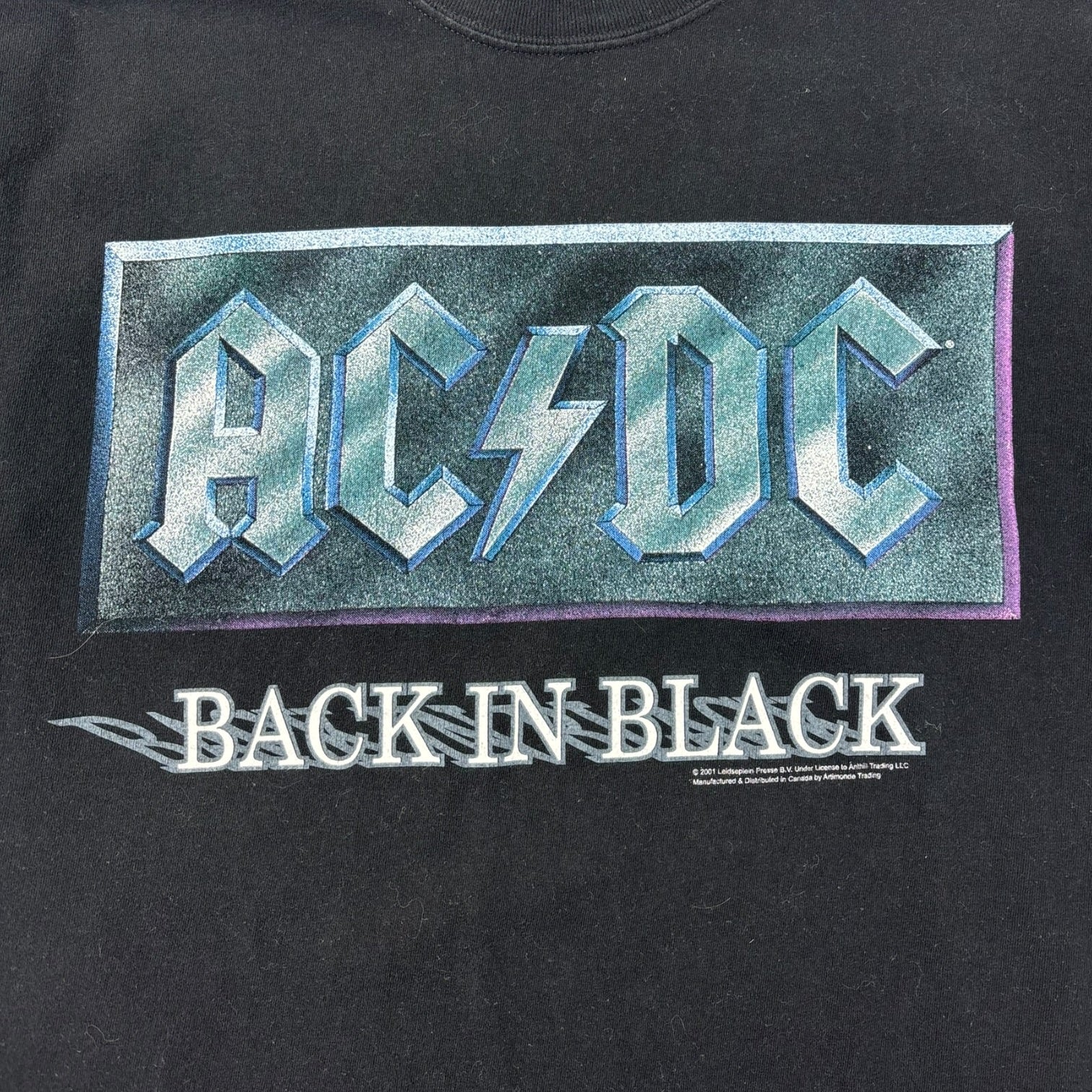 2001 AC/DC Back in Black Album Promo T-Shirt Black