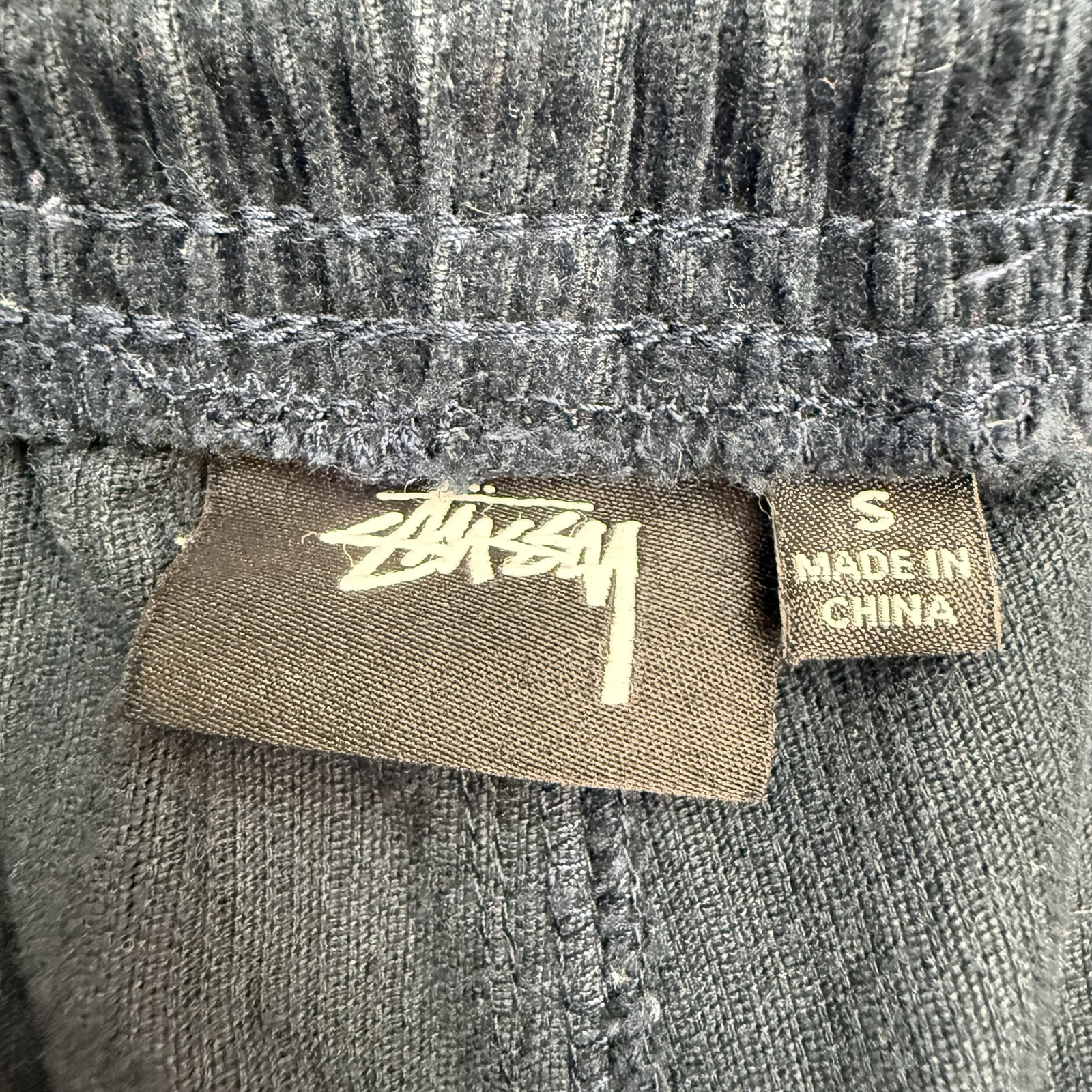 (W) Vintage Stussy Side Piping Cord Pants Navy Blue