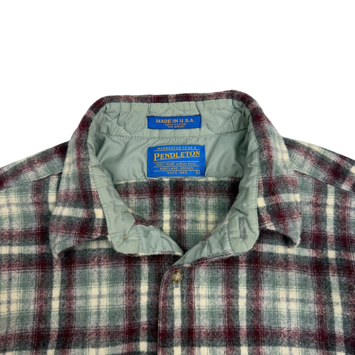 Vintage Pendleton Wool Flannel Green/Red
