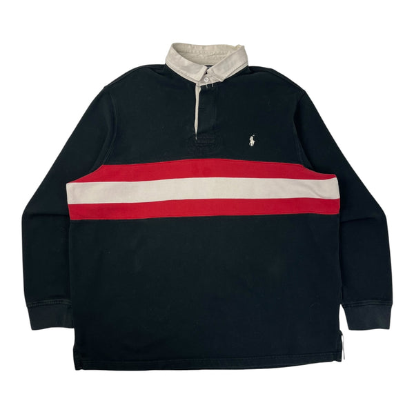 Vintage Polo Ralph Lauren Striped Rugby Black