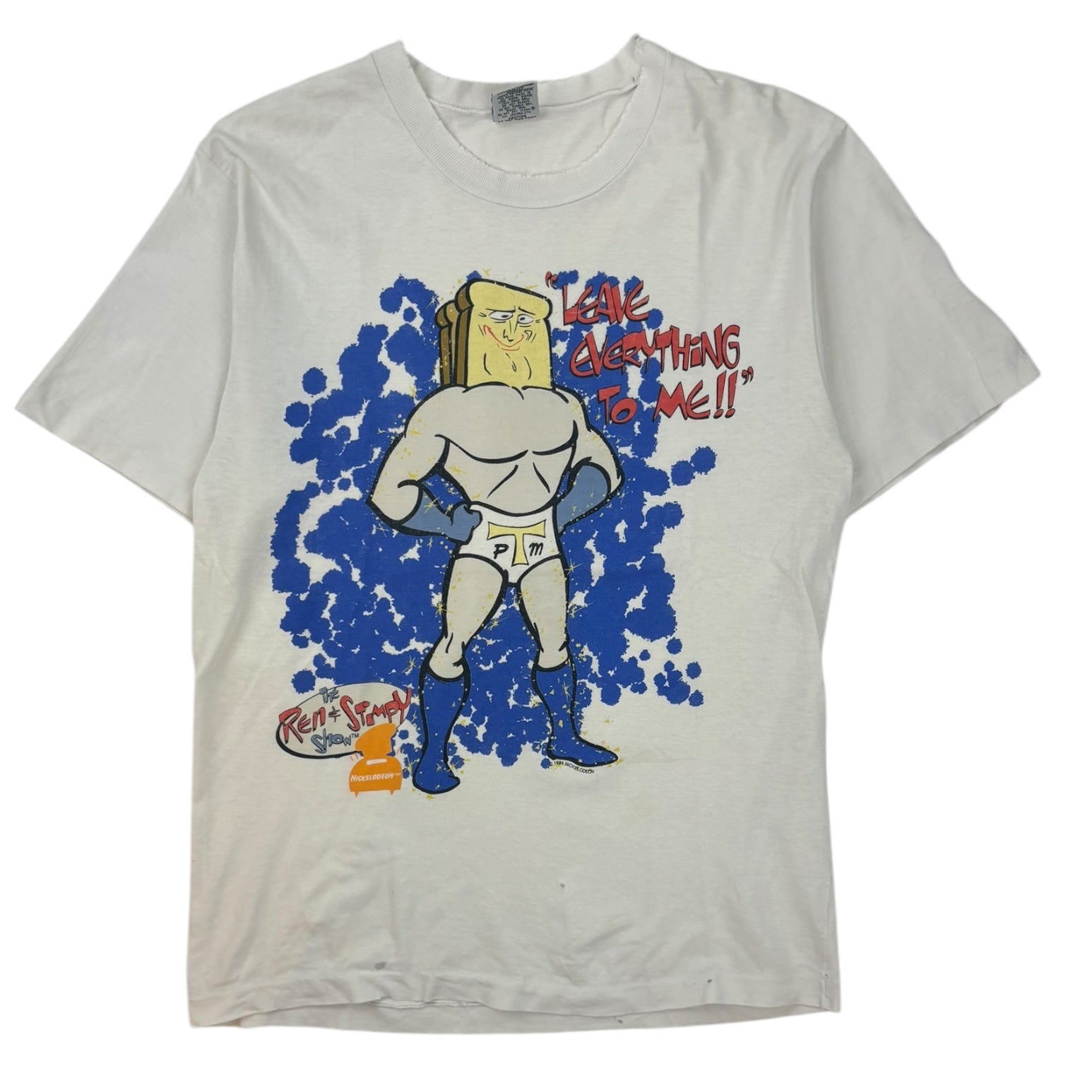 Vintage 1994 Ren & Stimpy “Powdered Toast Man” T-Shirt White