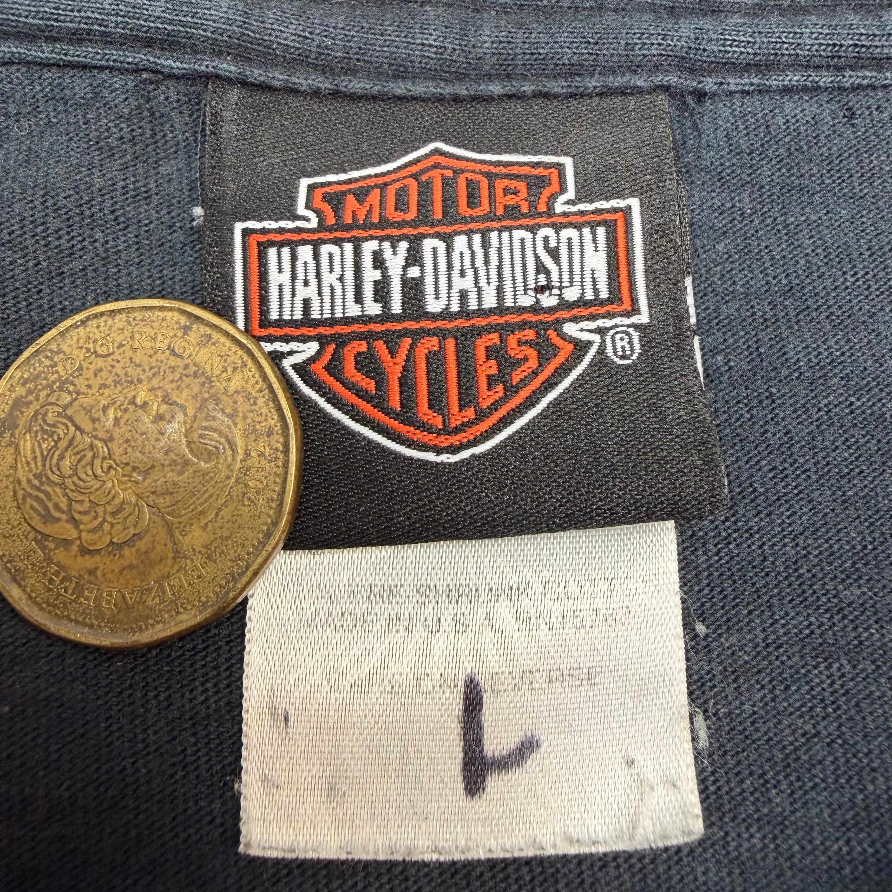 Vintage Harley Davidson Medicine Hat Pocket Tee Black