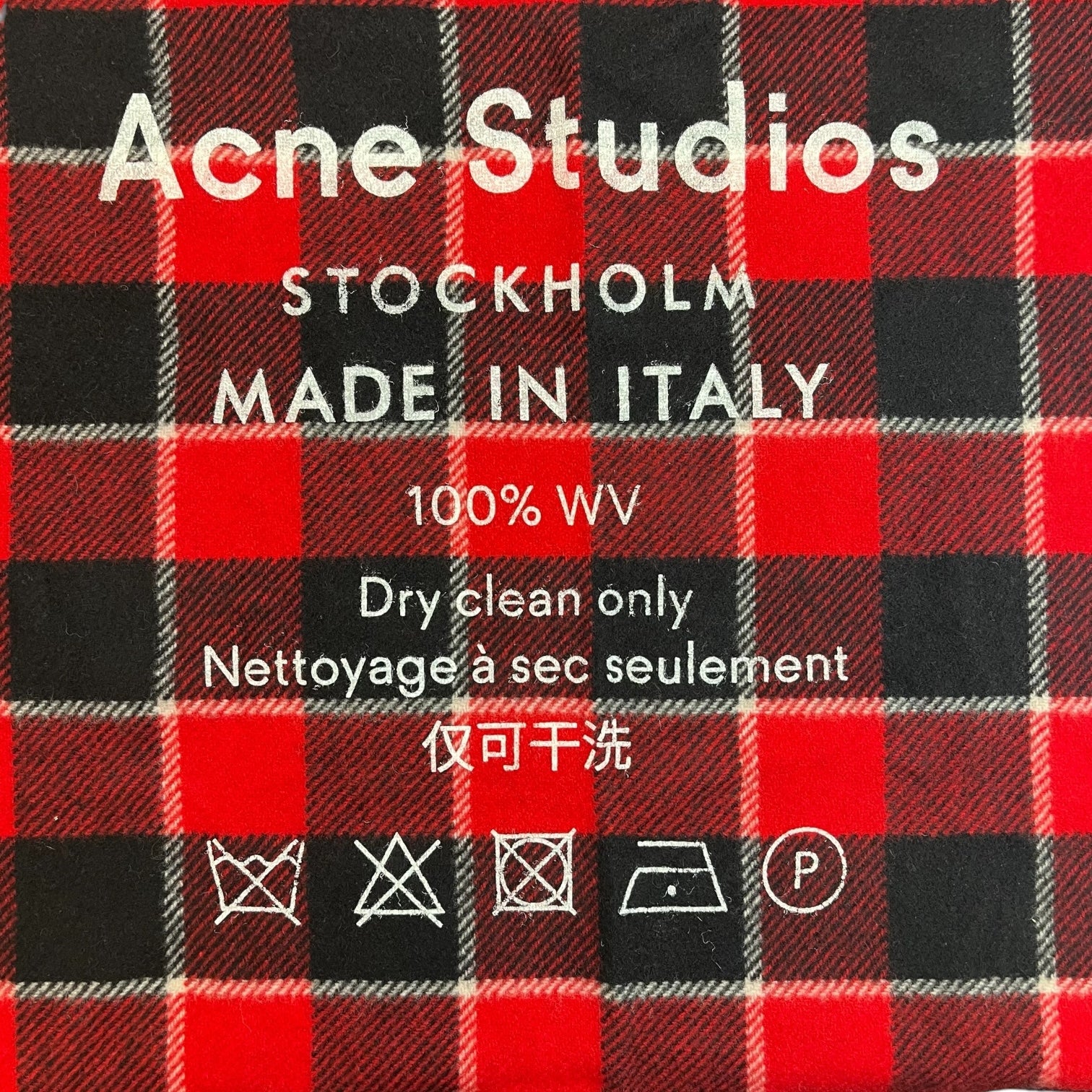 Acne Studios Wool Scarf Plaid