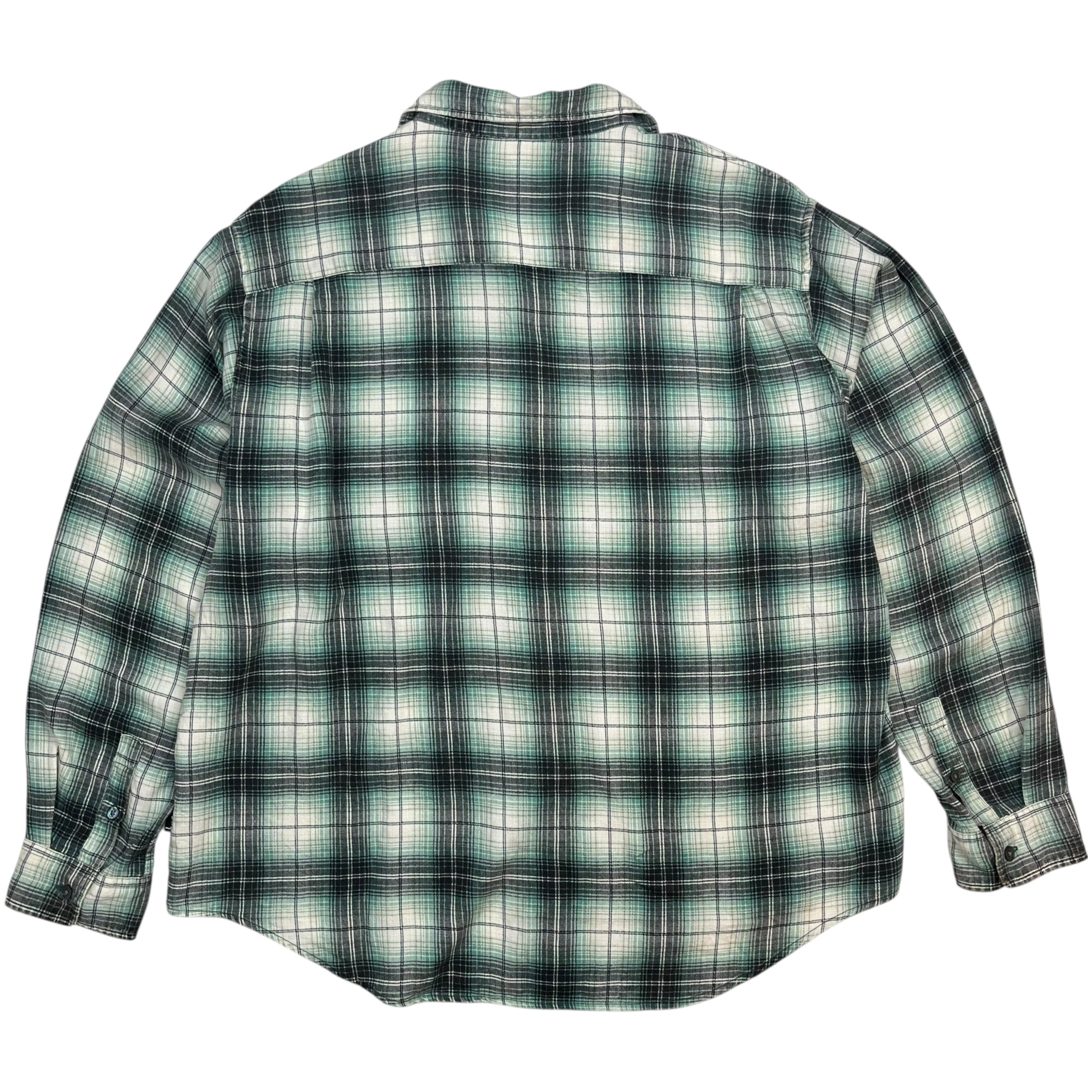 Stussy Button Down Plaid Shirt White/Green