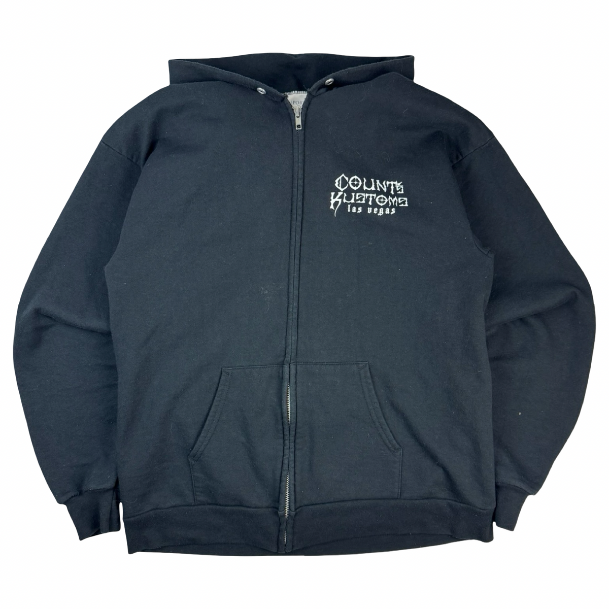 Vintage Y2K Count Kustoms Zip Up Hoodie Black