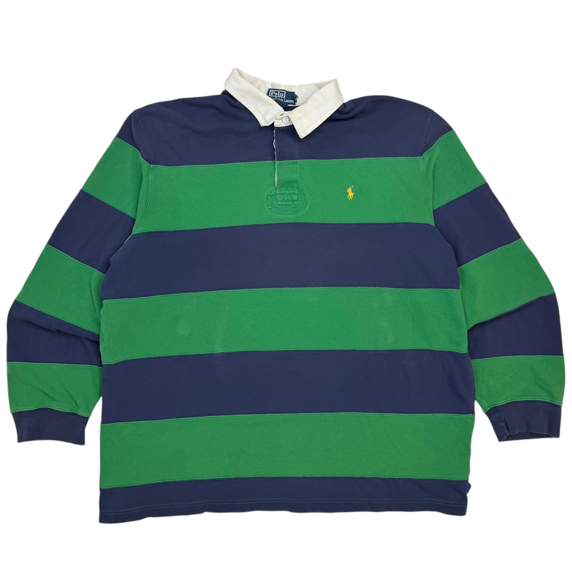 Vintage Polo Ralph Lauren Longsleeve Striped Rugby Green/Blue