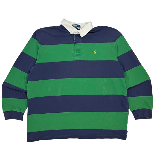 Vintage Polo Ralph Lauren Longsleeve Striped Rugby Green/Blue
