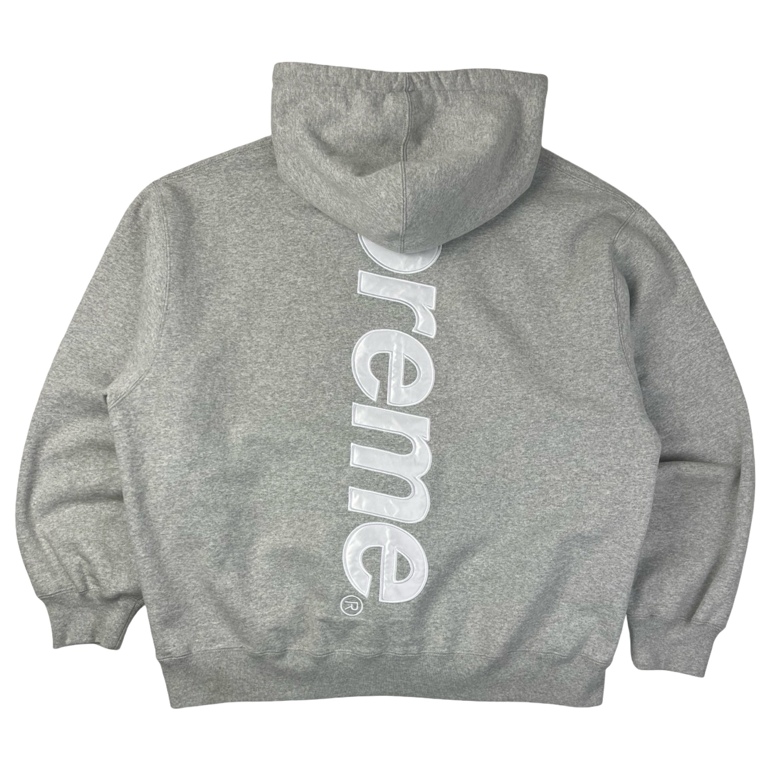 Supreme Satin Applique Hooded Sweatshirt (FW24) Grey