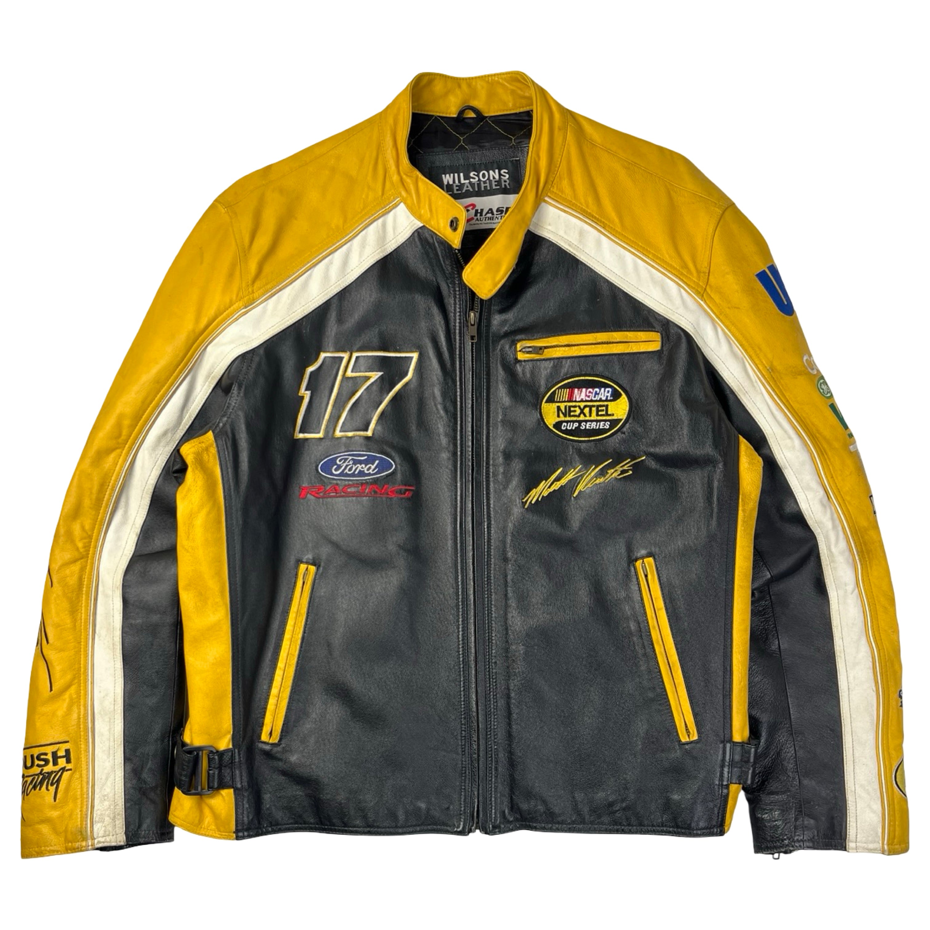 Vintage Chase Authentics Matt Kenseth Leather Dewalt NASCAR Jacket