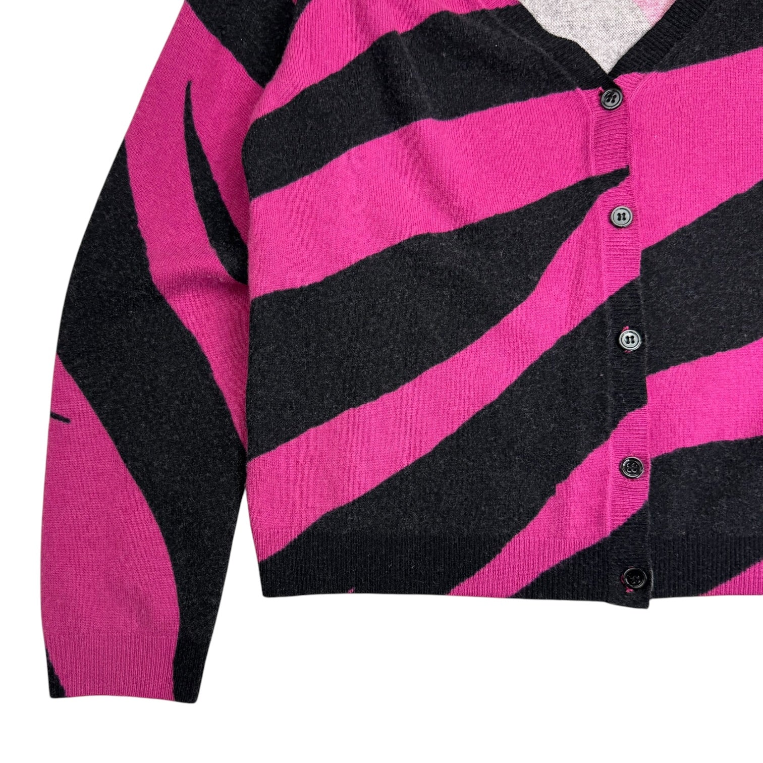 (W) Moschino Boutique Zebra Print Cardigan Pink/Black