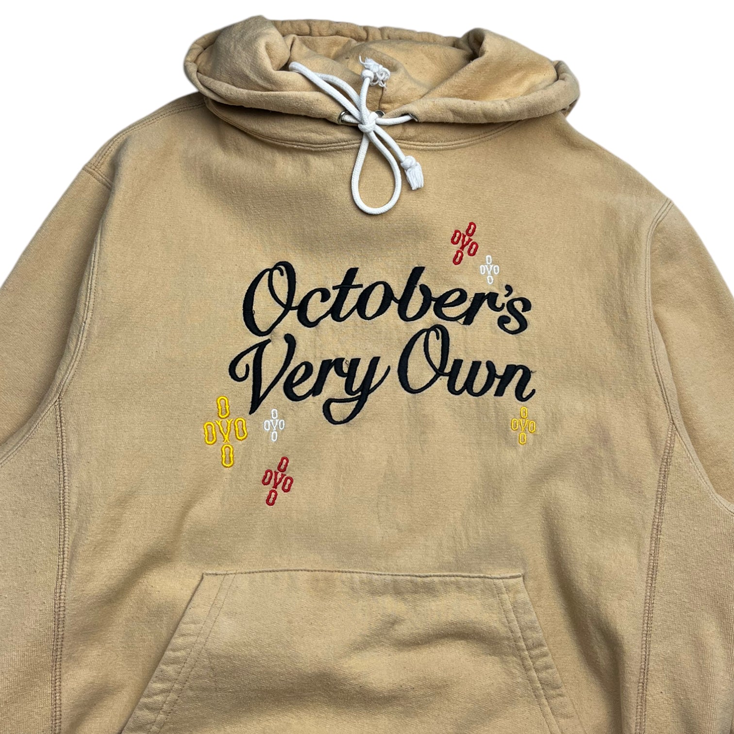 OVO Pompom Script Hoodie Beige