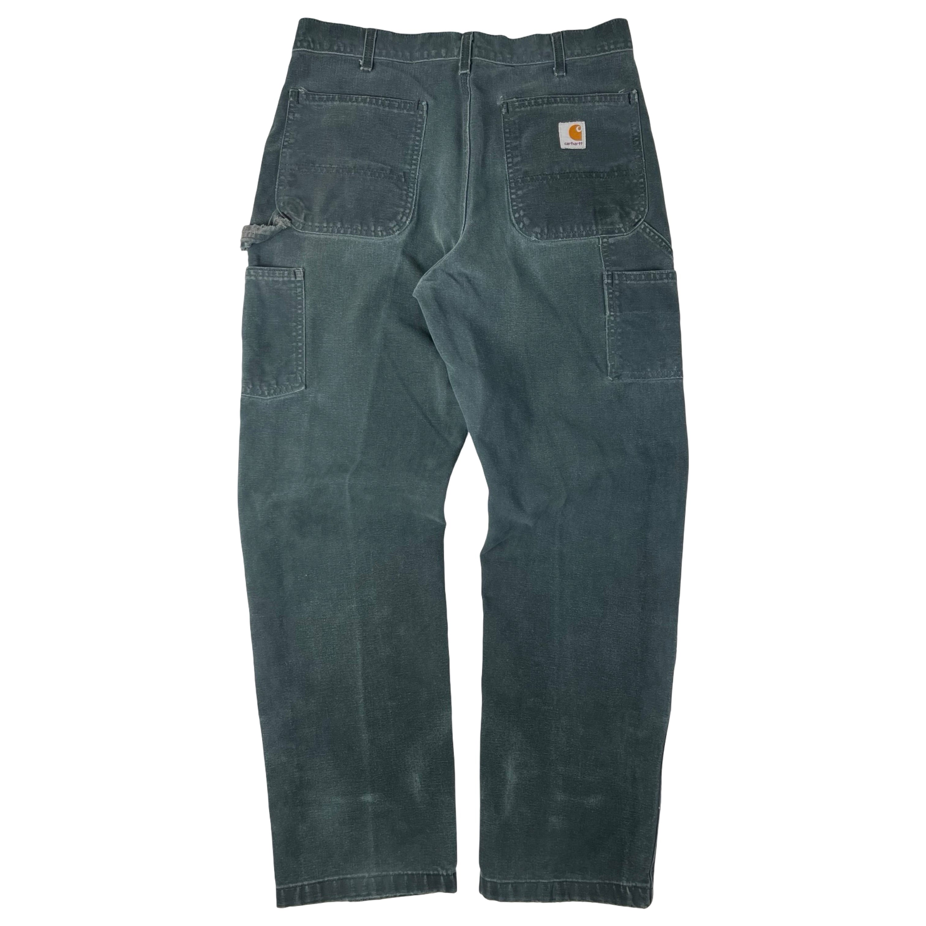 Vintage Carhartt Double Knee Carpenter Pants Faded Black