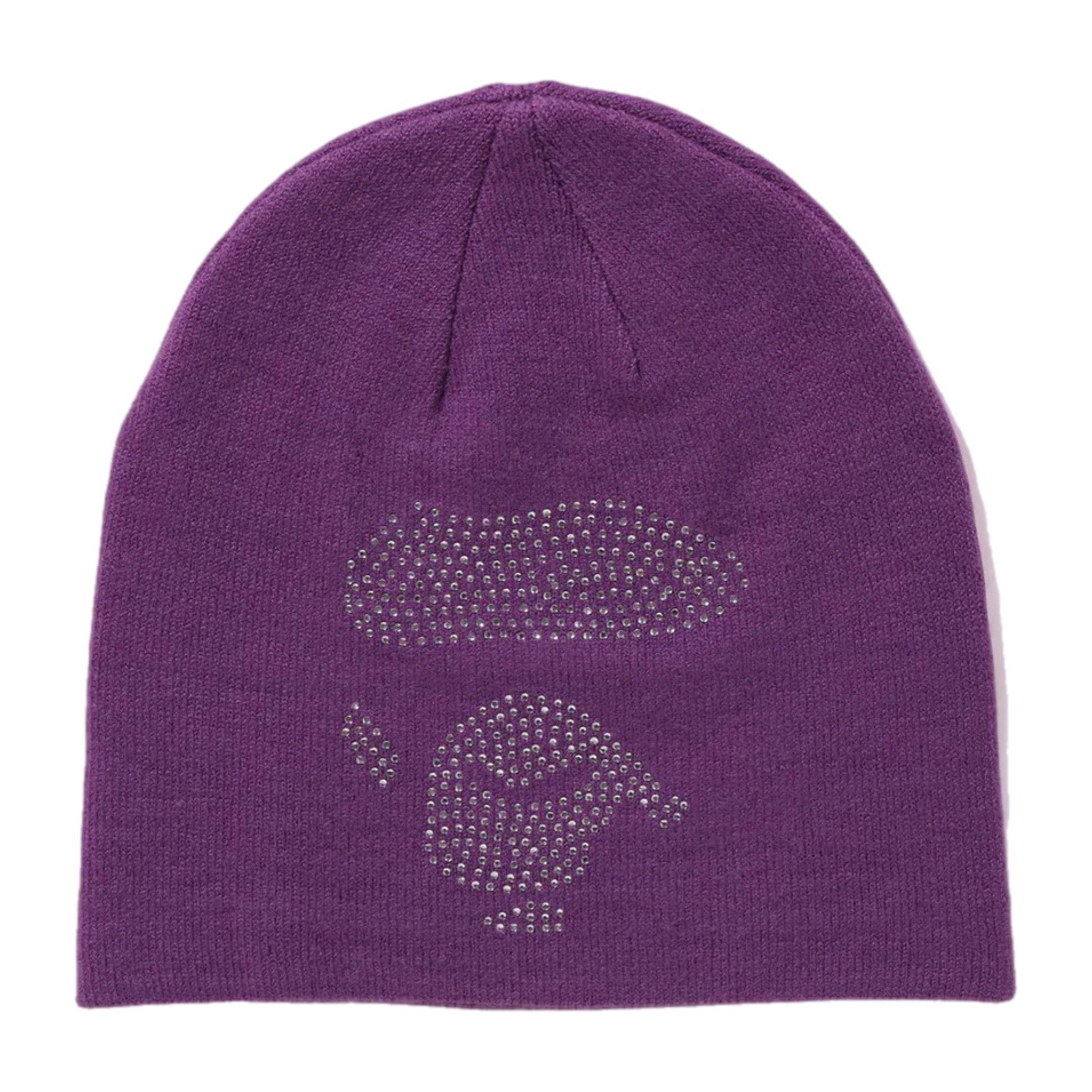 Bape Ape Head Stone Knit Beanie Purple