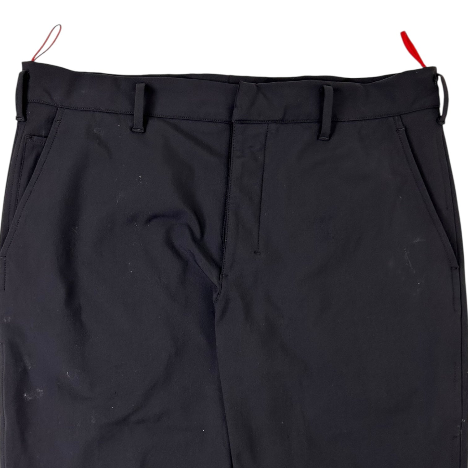 Prada Red Tag Nylon Zip Pants Black