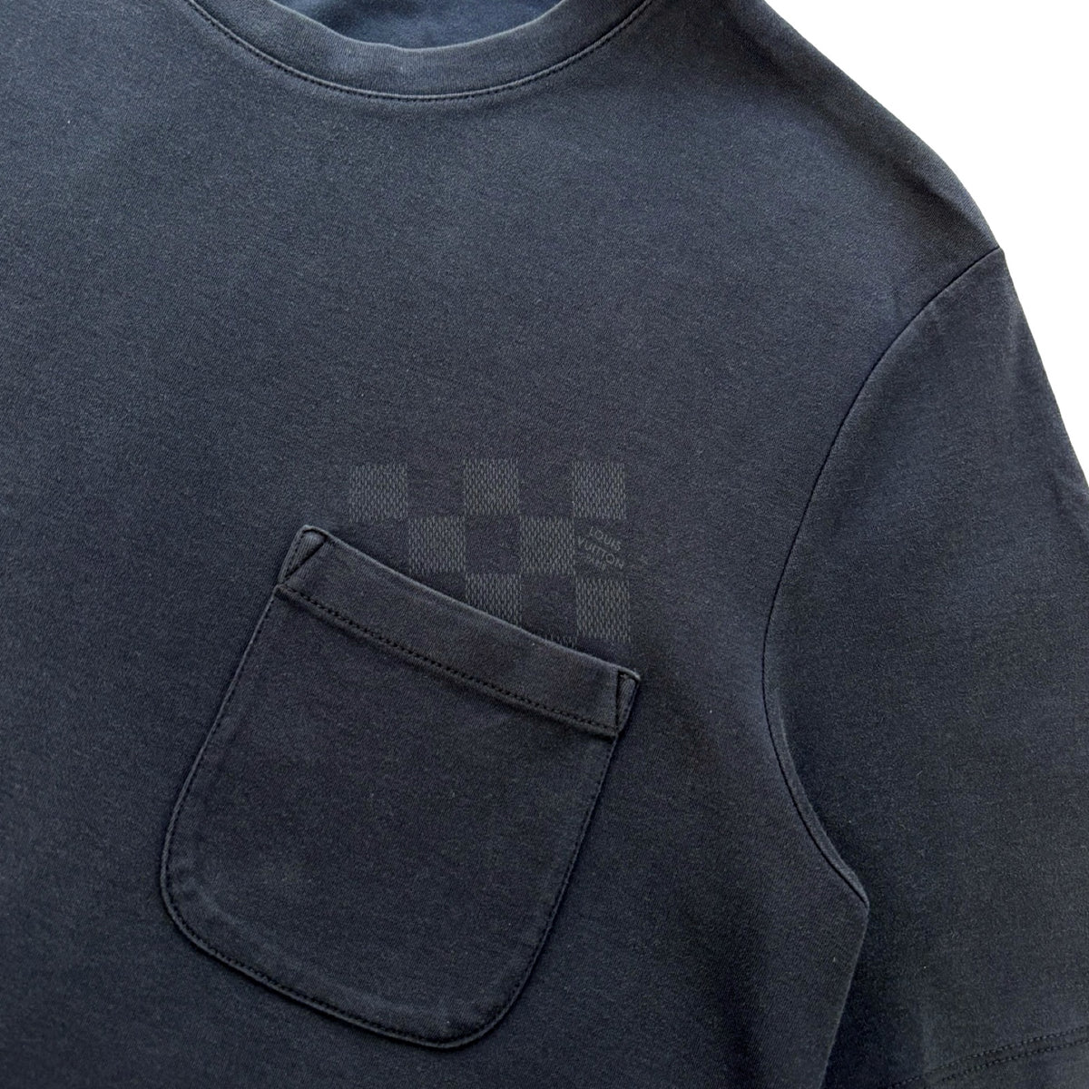 Louis Vuitton Half Damier Checkered Pocket T-Shirt Navy