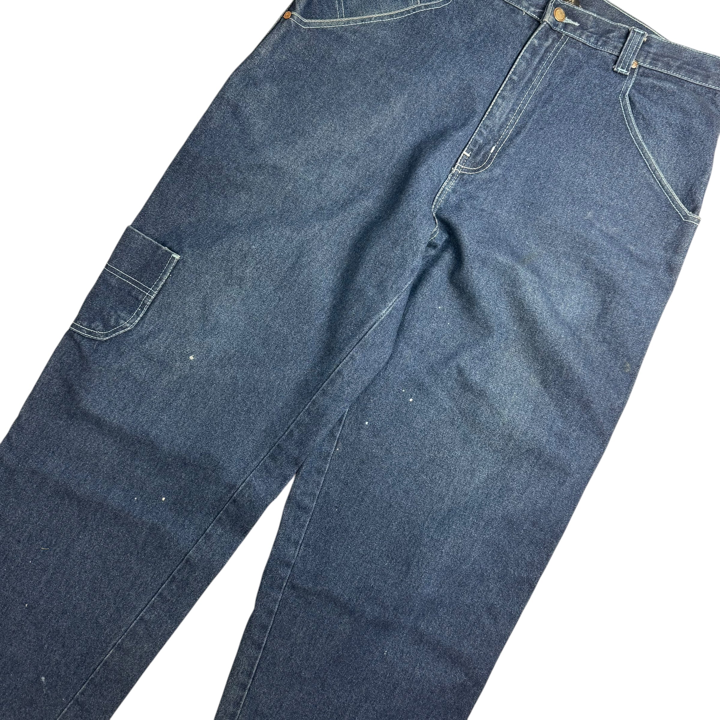 Vintage Y2K Baggy Fit Denim Carpenter Pants Medium Wash