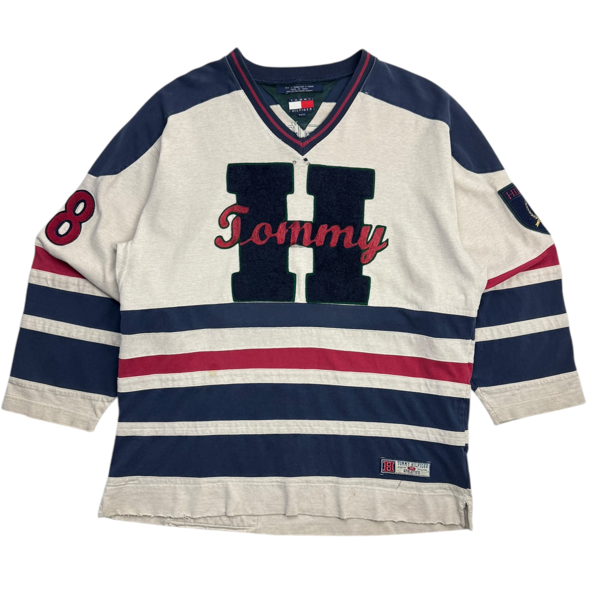 Vintage Tommy Hilfiger Hockey Jersey Felt Logo