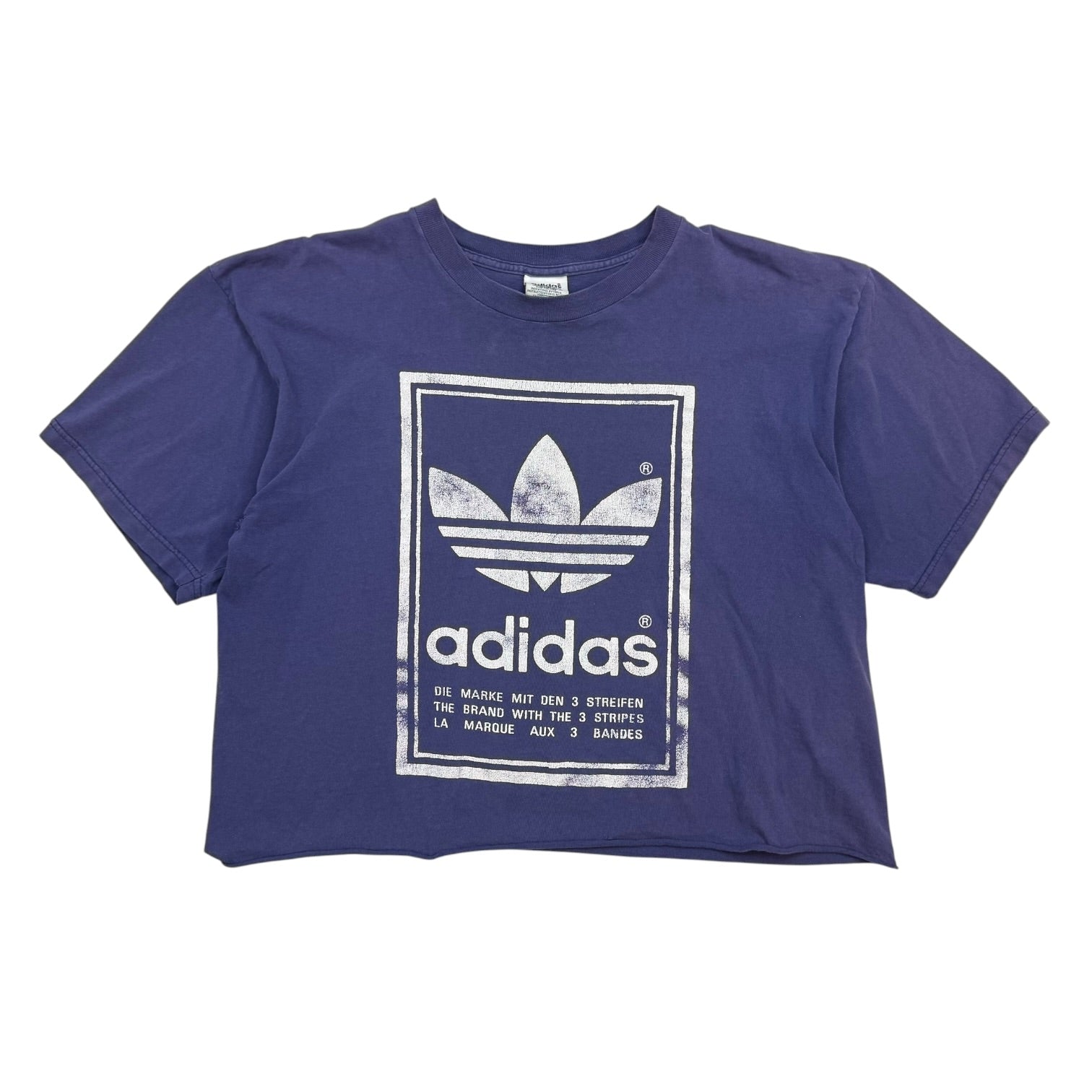 Vintage Adidas Cropped Logo Tee Royal Blue