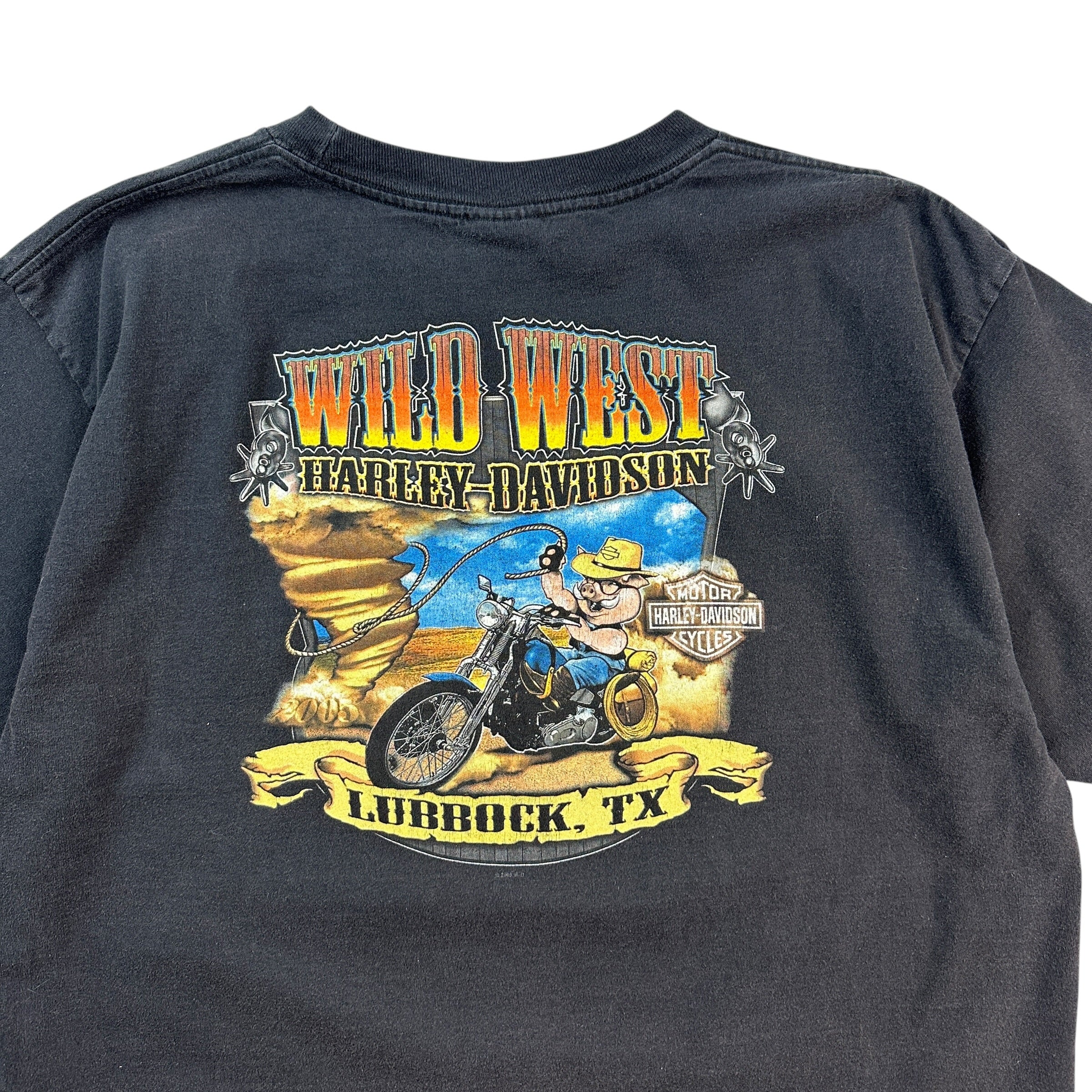 Vintage Harley Davidson Lubbock Texas Tee Black