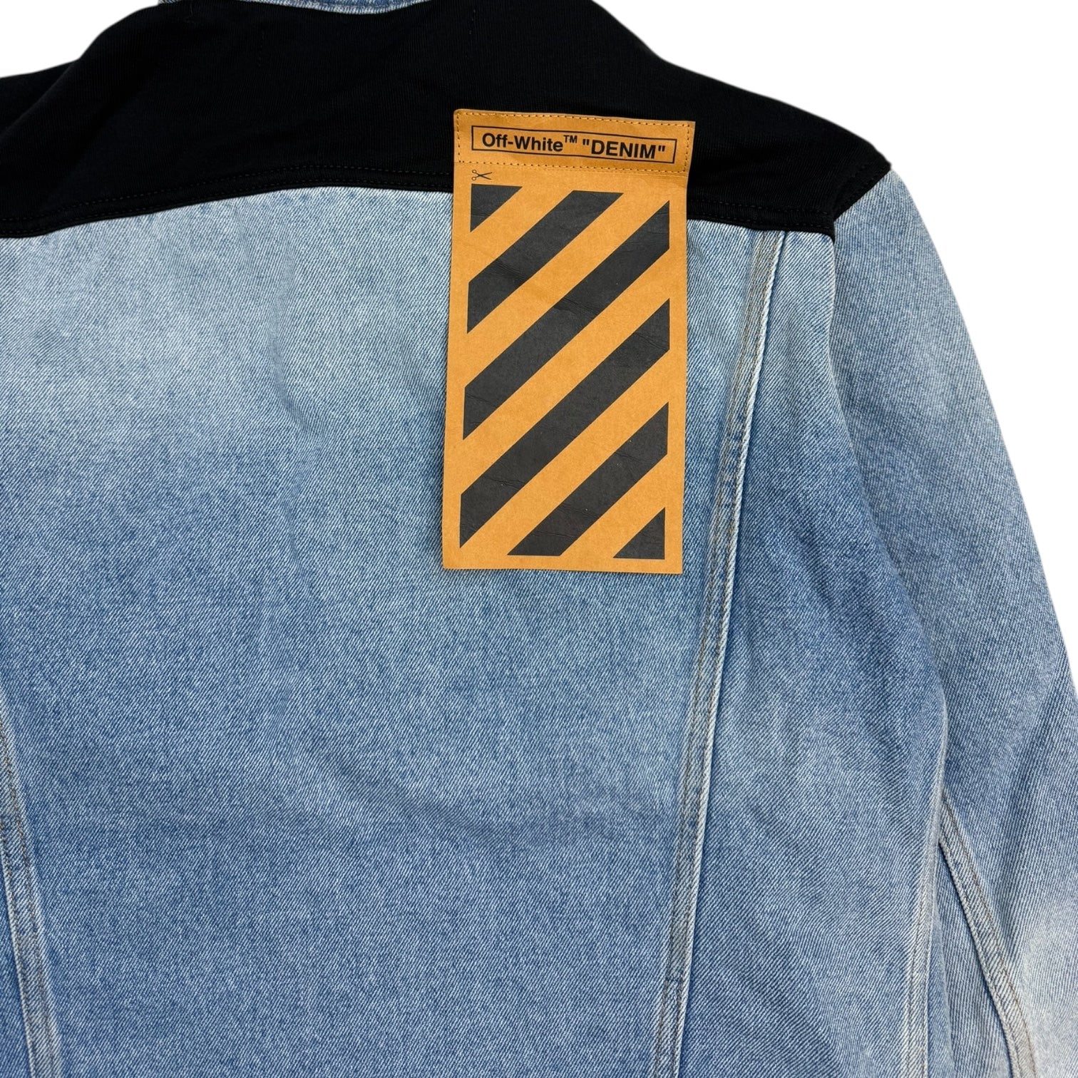 Off-White Contrasting Panel Light Denim/Black