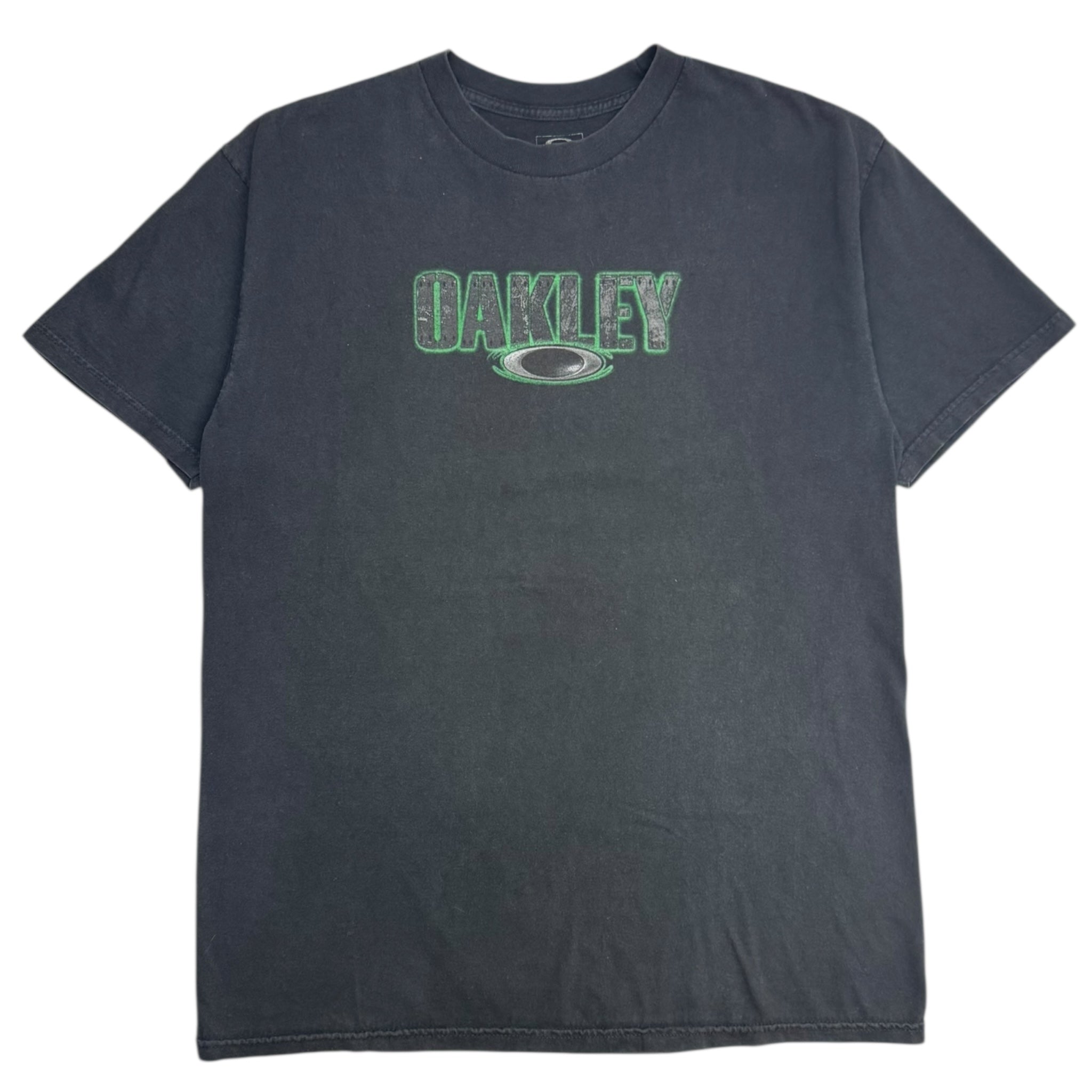 Y2K Oakley Center Logo & Spellout T-Shirt