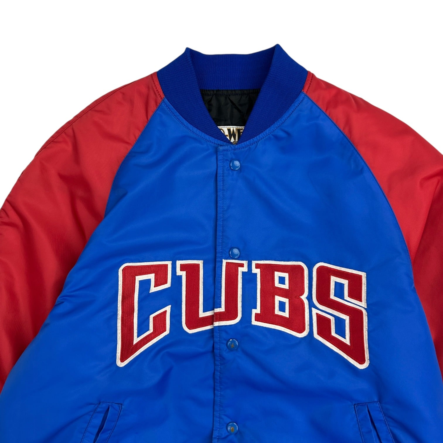Vintage Chicago Cubs Satin Bomber Jacket Blue/Red