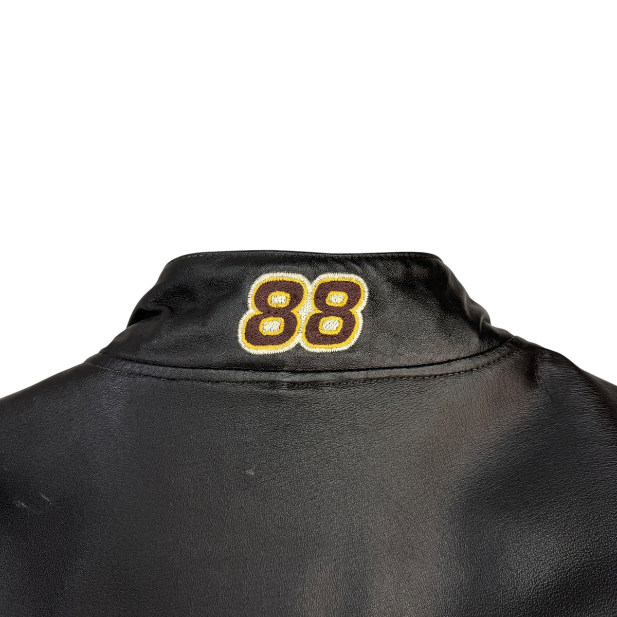 Vintage JH Design Jeff Hamilton UPS NASCAR Leather Racing Jacket Black