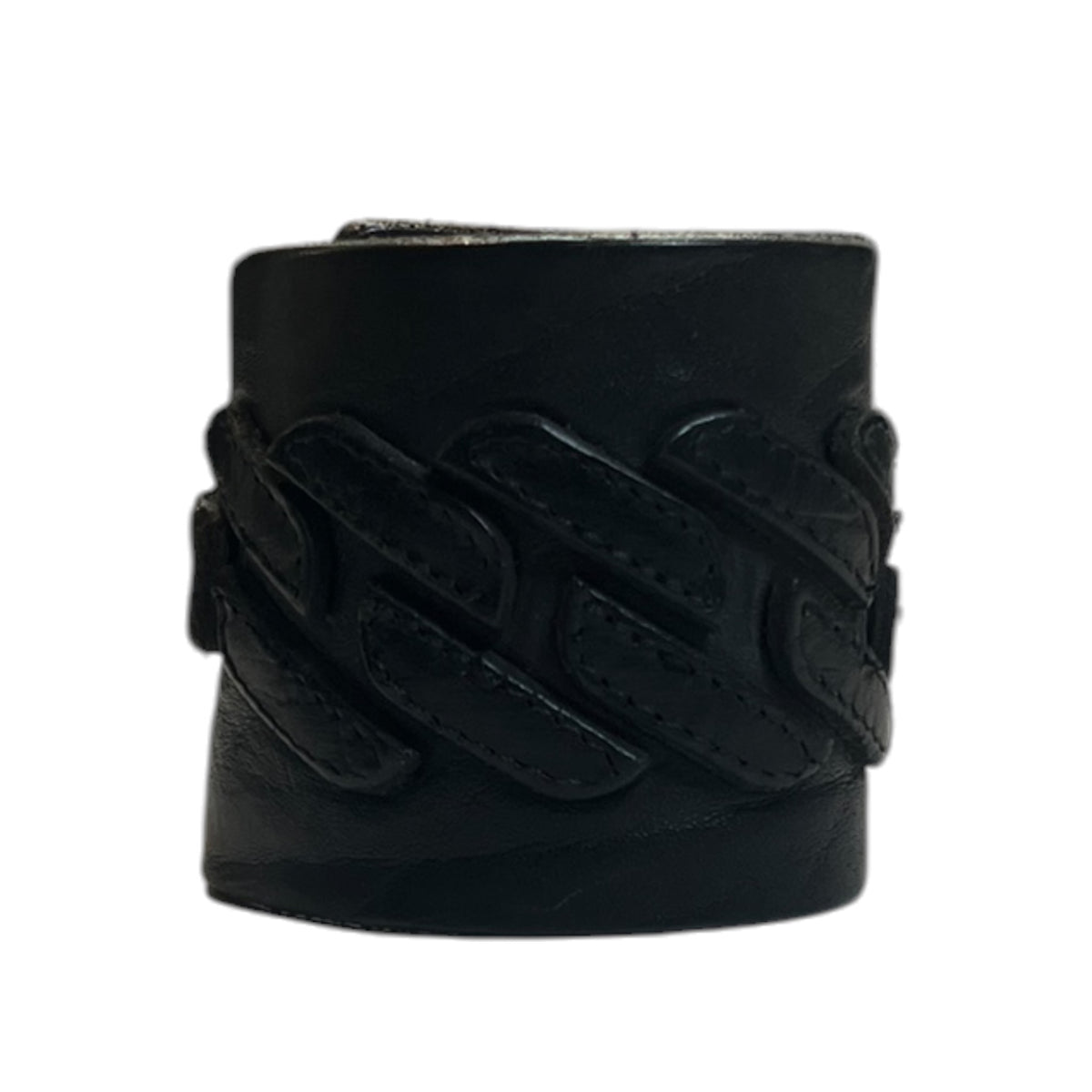 Black Woven / Braided Leather Cuff Wristband Bracelet