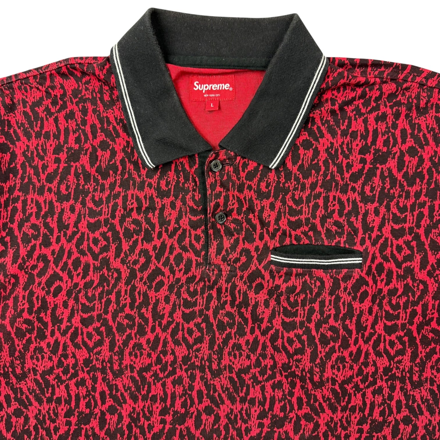Supreme SS13 Leopard Polo Shirt Red