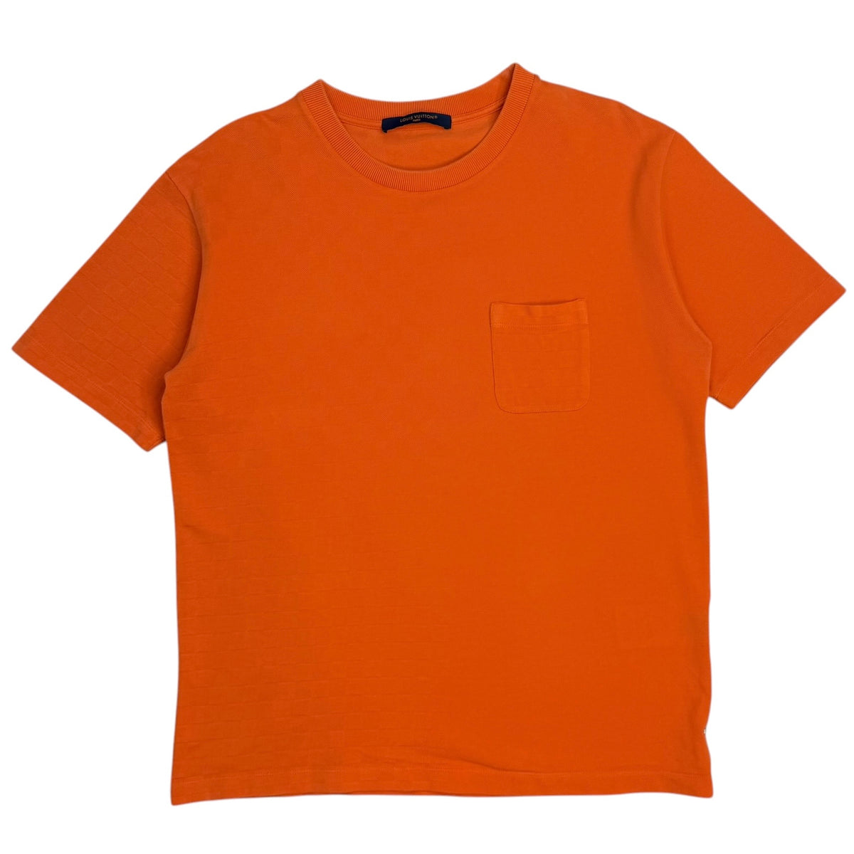 Louis Vuitton Damier Textured Pattern Pocket Tee Orange