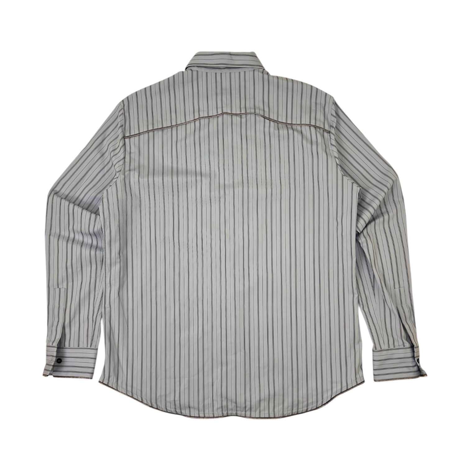 Off-White Pinstripe Button Up Shirt Light Blue
