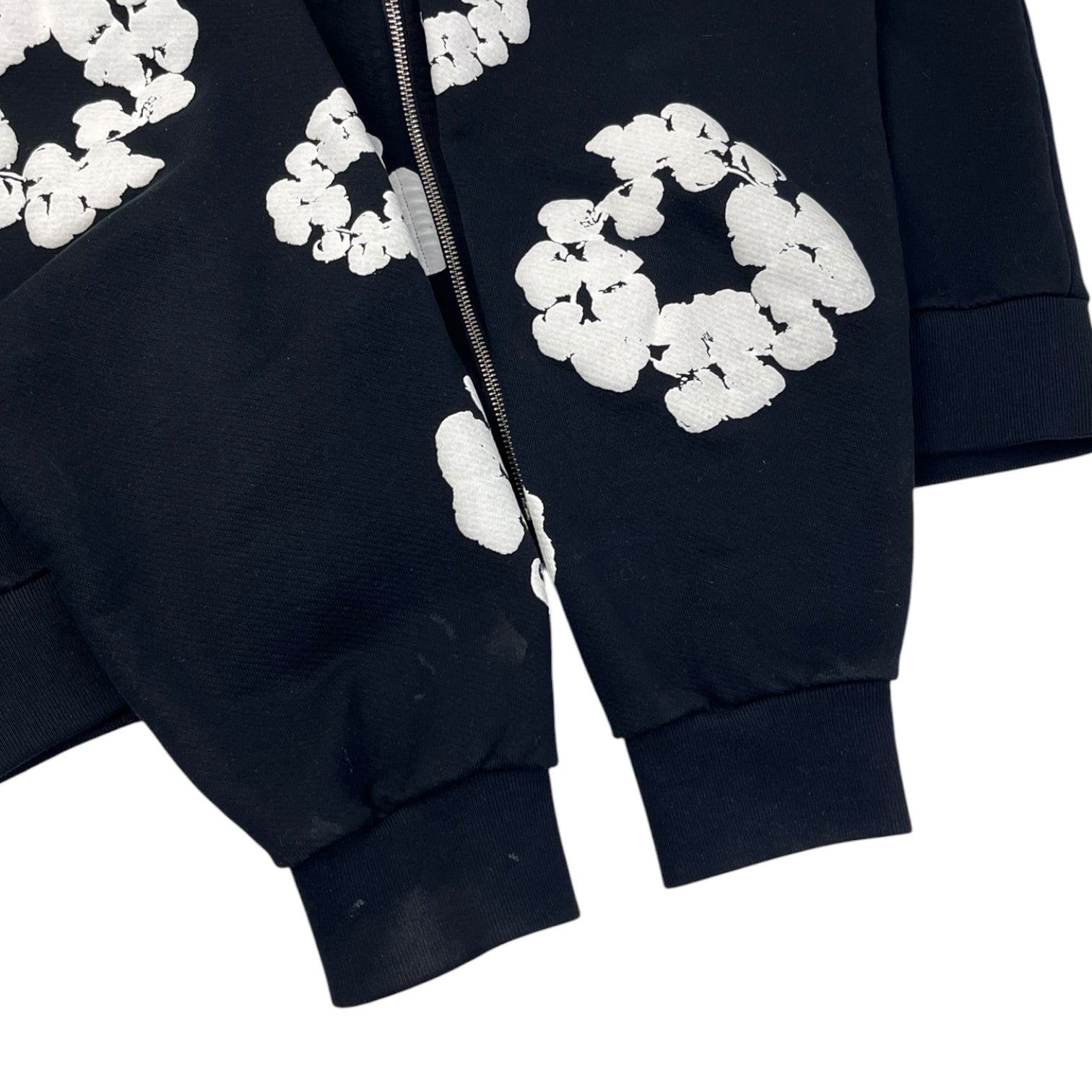Denim Tears Cotton Wreath Zip-Up Hoodie Black