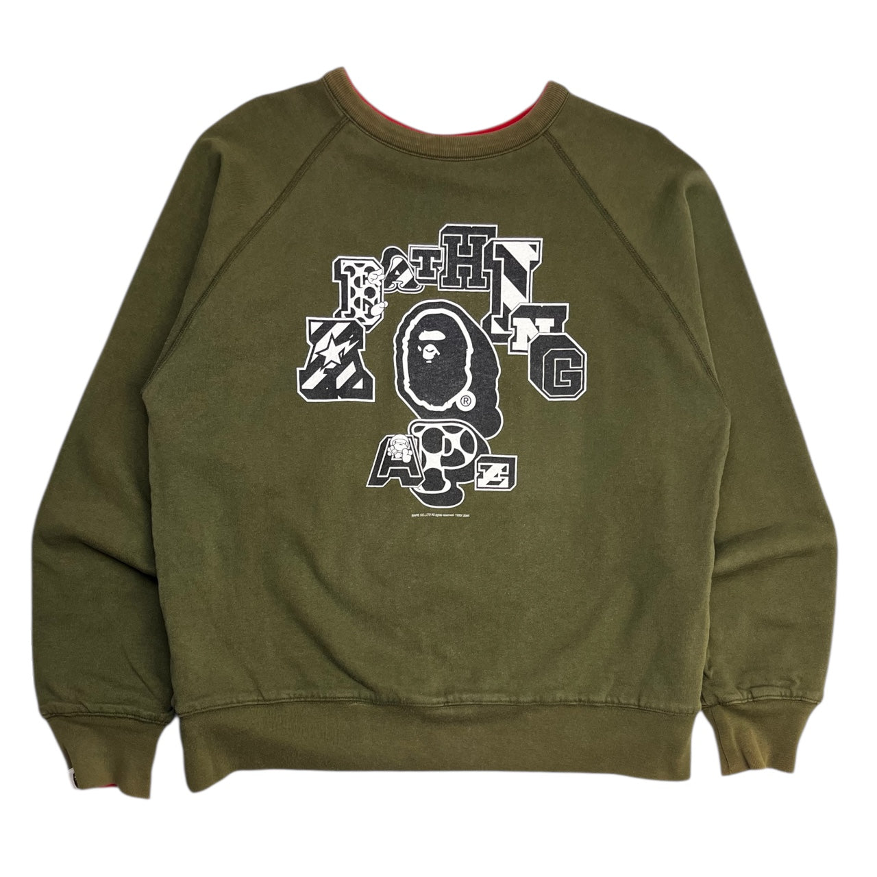 2005 BAPE Reversible Crew Neck Green/Red