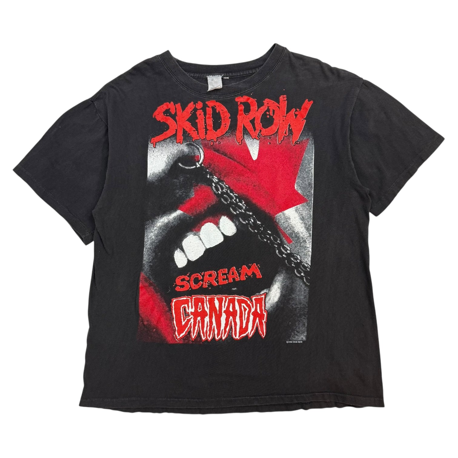 1992 Skid Row Scream Canada Tour Tee Black