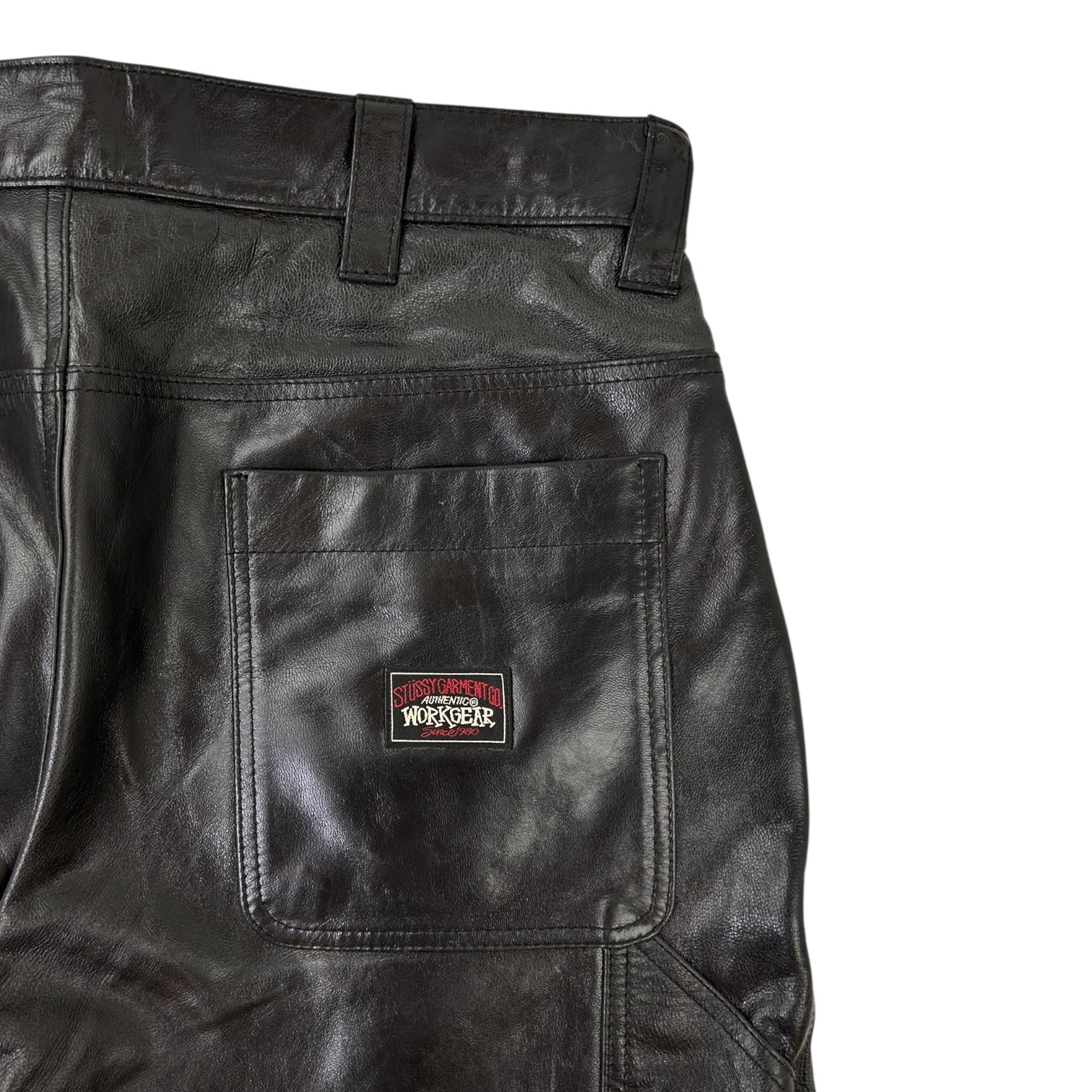 Stussy Leather Carpenter Pants Black