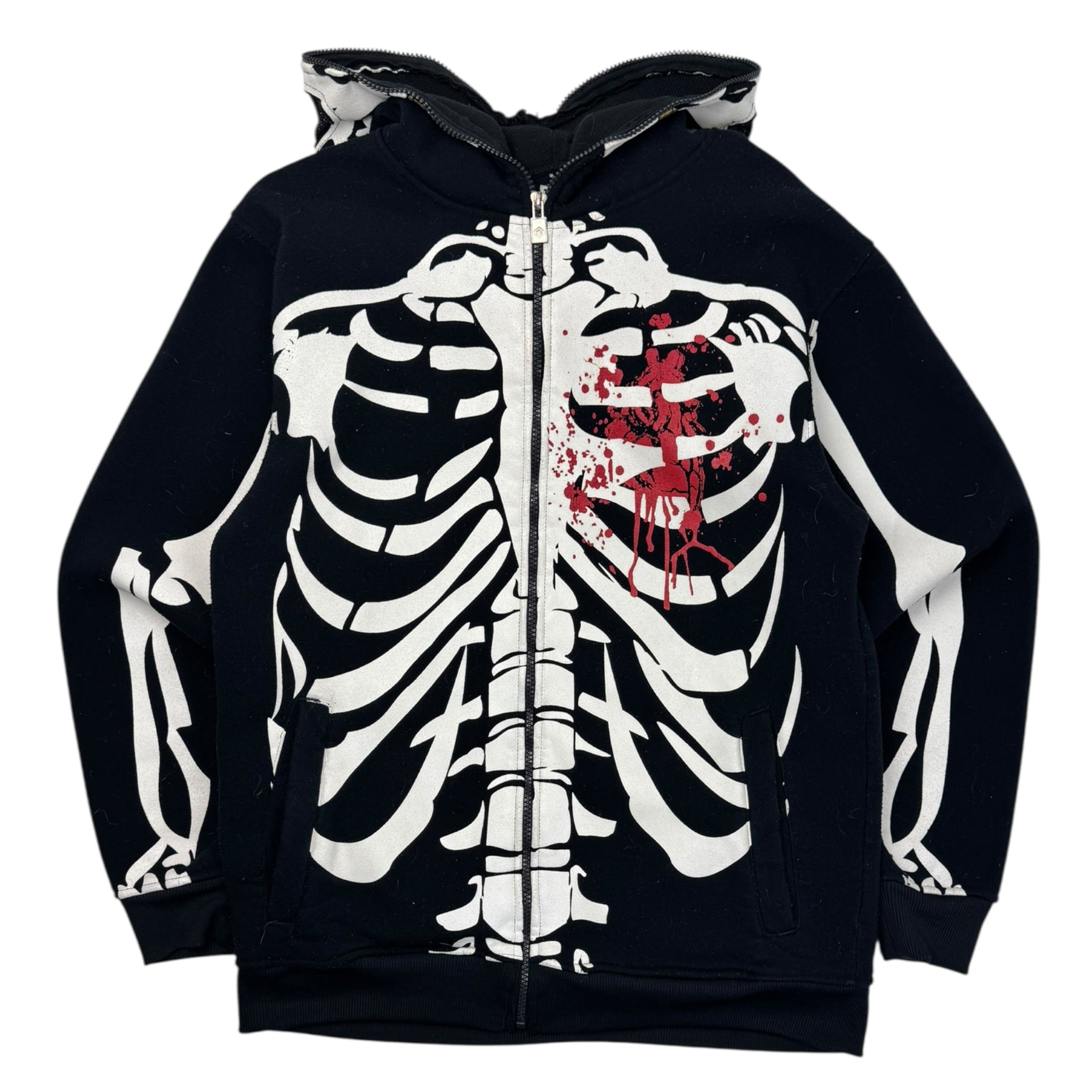 Vintage Y2K MECCA Jeans Skeleton Full-Zip Hoodie
