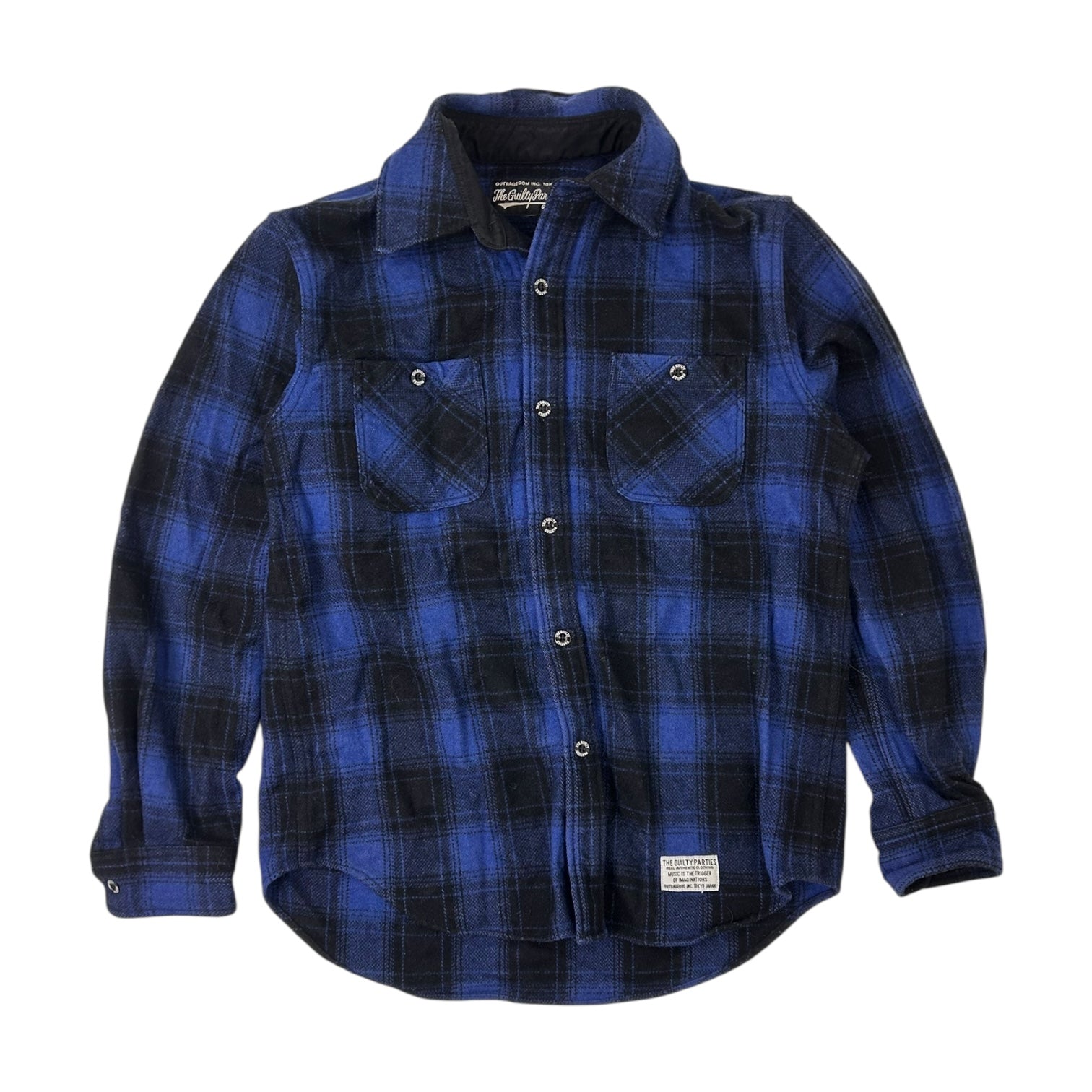 Wacko Maria The Guilty Parties Long Sleeve Flannel Shirt Blue/Black