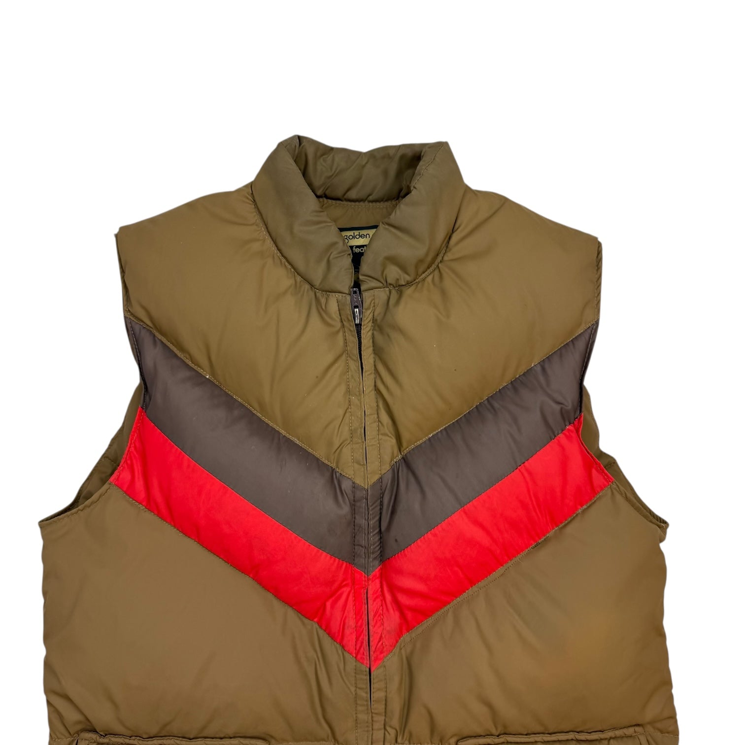 Vintage Golden Goose Quilted Vest Brown/Orange