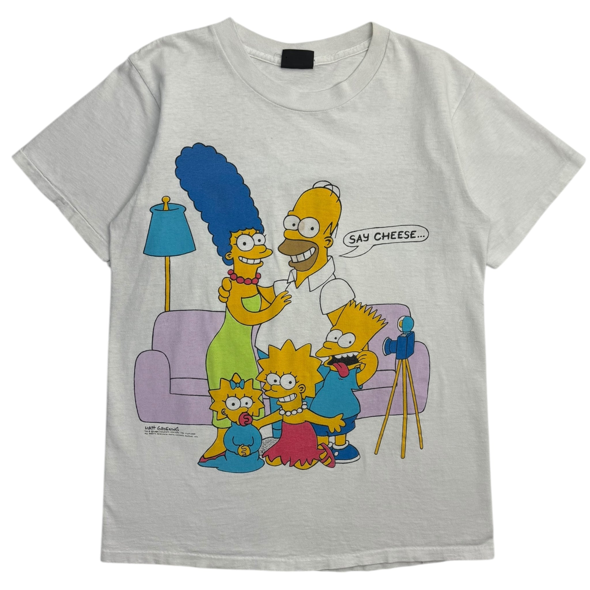 1989 Simpsons Family Photo Tee White