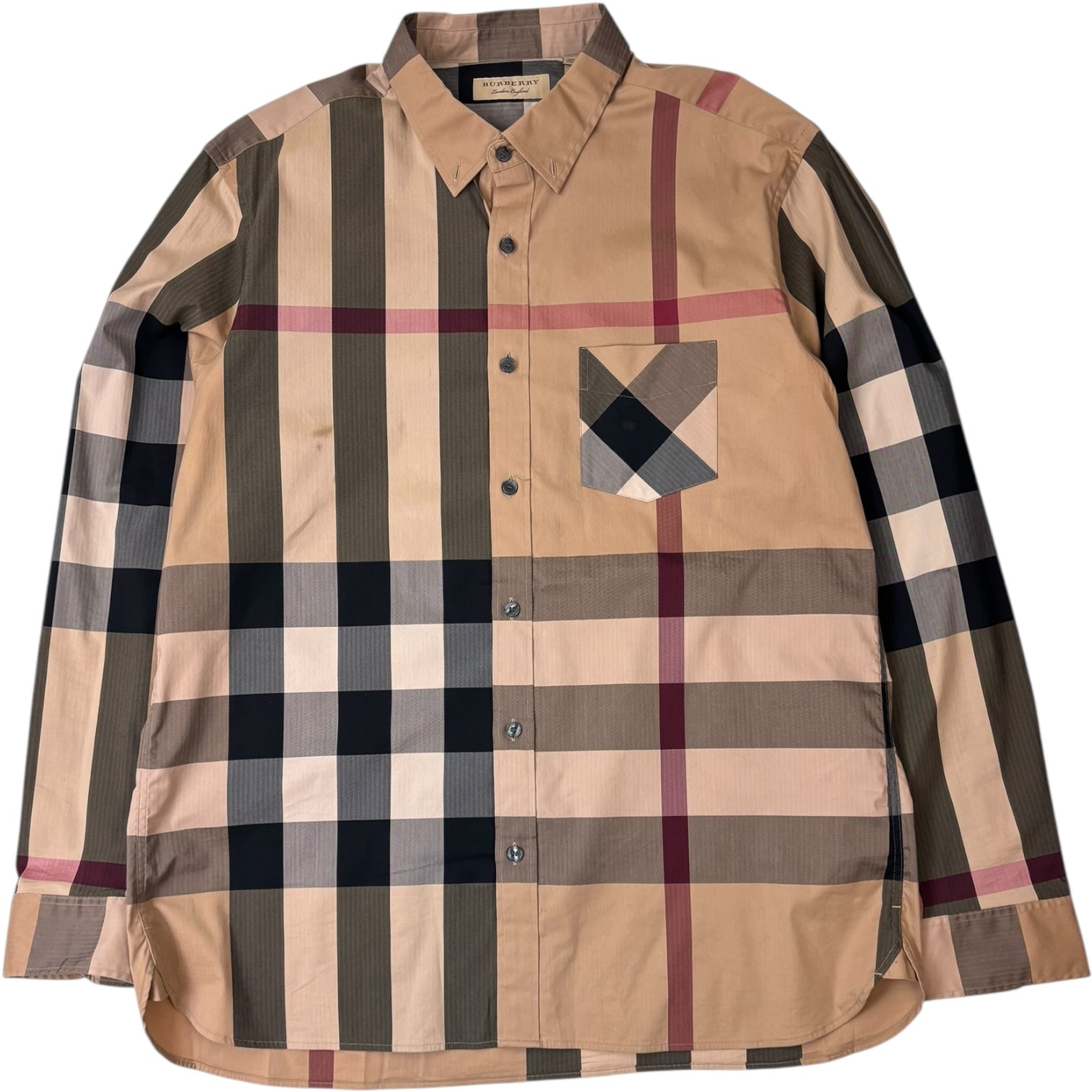Burberry Thornaby Button-Up Shirt Tan