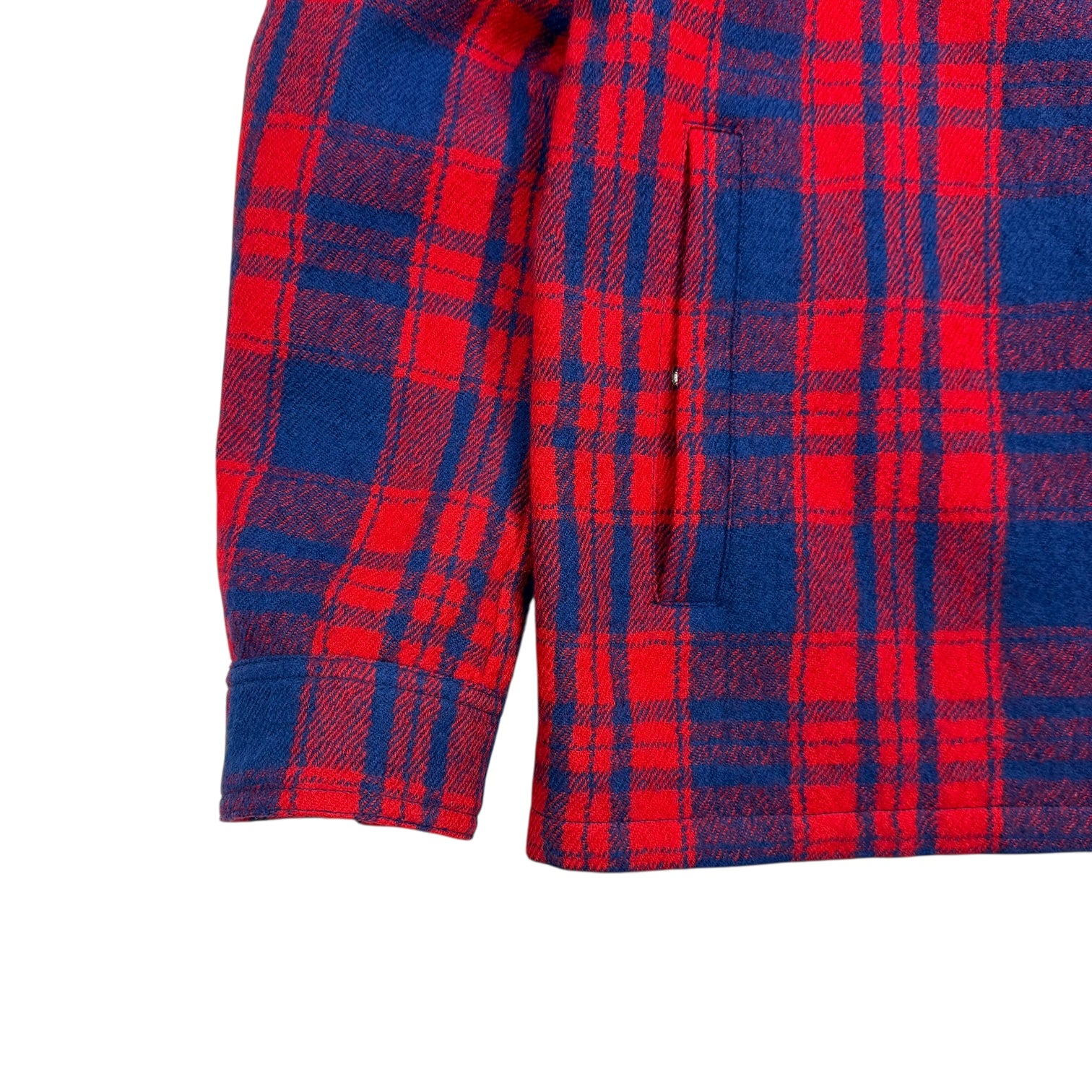 Moncler Plaid Wool Down Zip Jacket Red/Blue