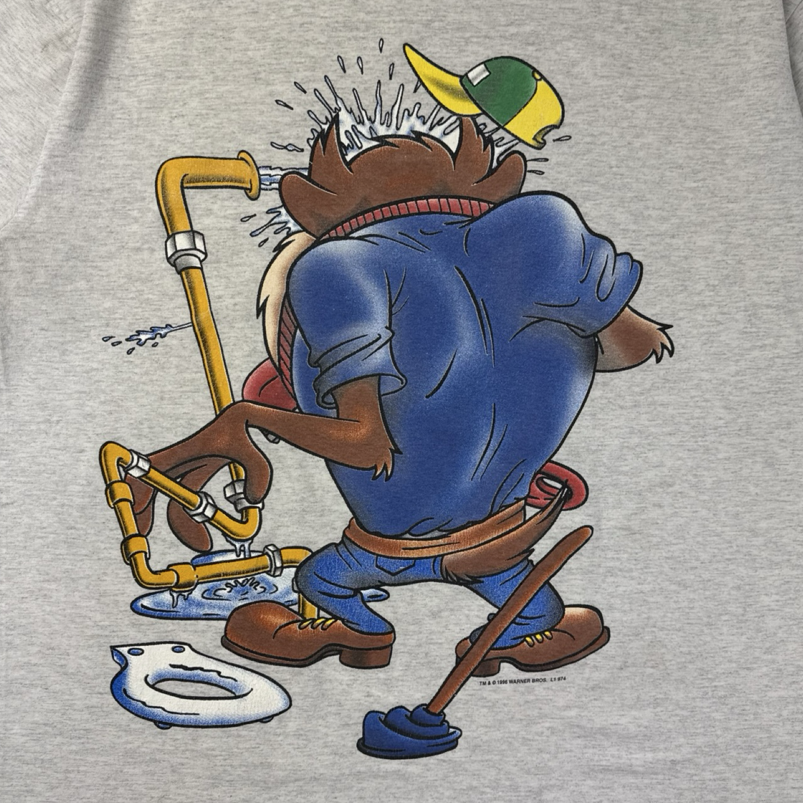 1993 Looney Tunes Taz The Mechanic Cartoon T-Shirt