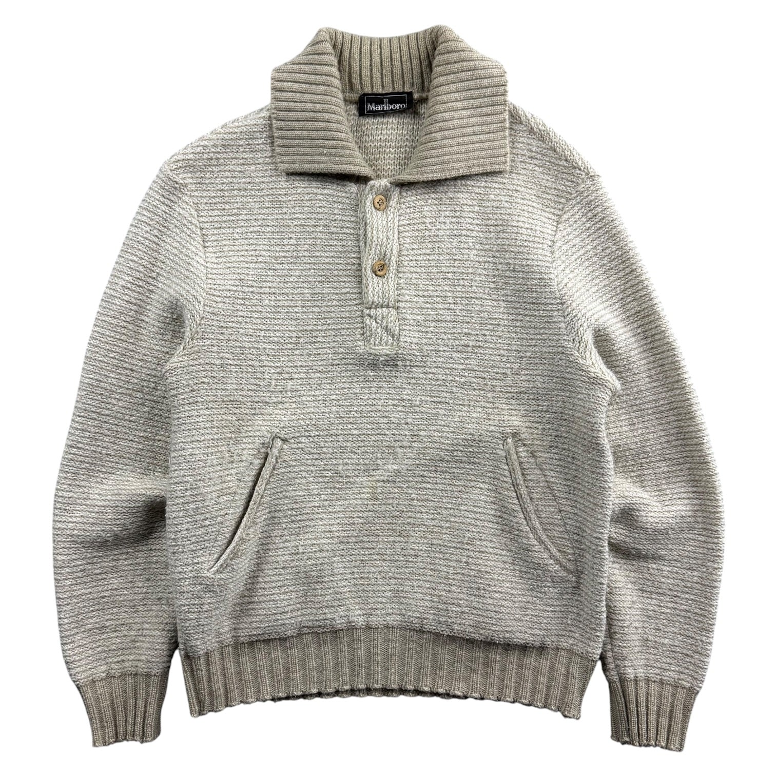 Marlboro Button Collar Sweater Grey