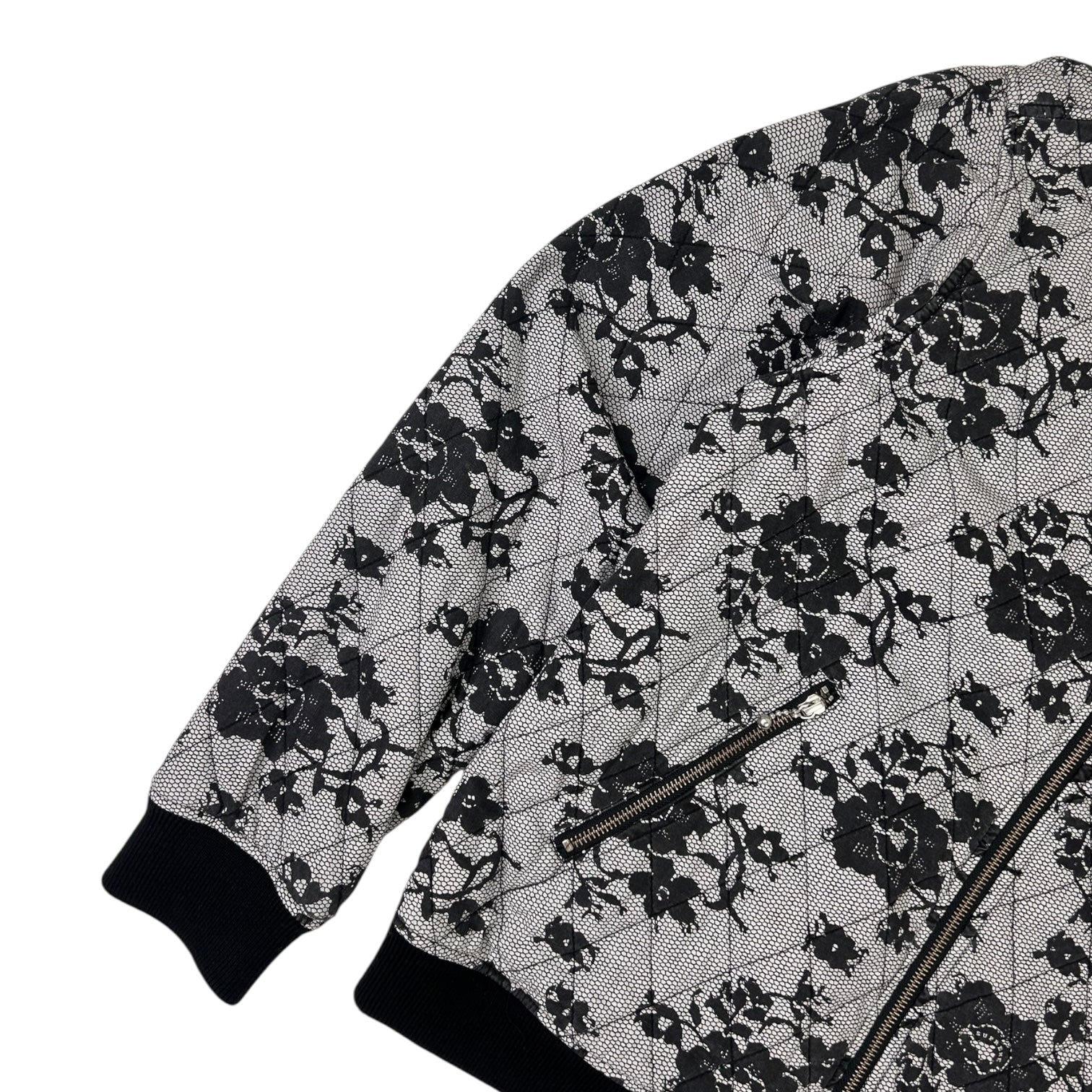 Supreme Quilted Lace Bomber Jacket Black/White