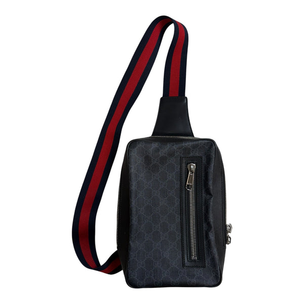 Gucci Gg Supreme Leather Cross-body Bag Black